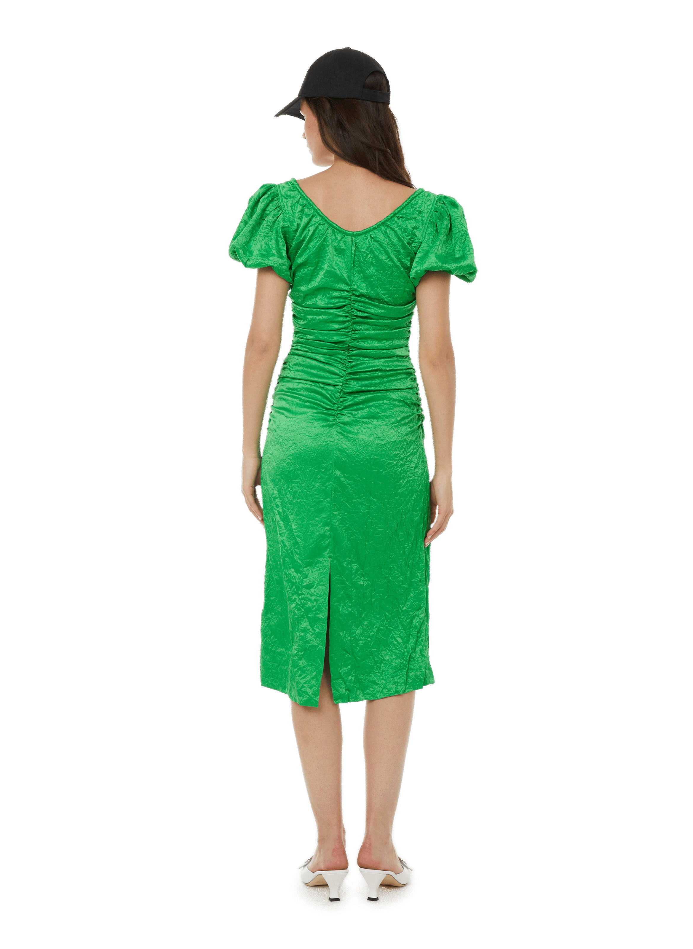 Robe midi satiné  GANNI Vert