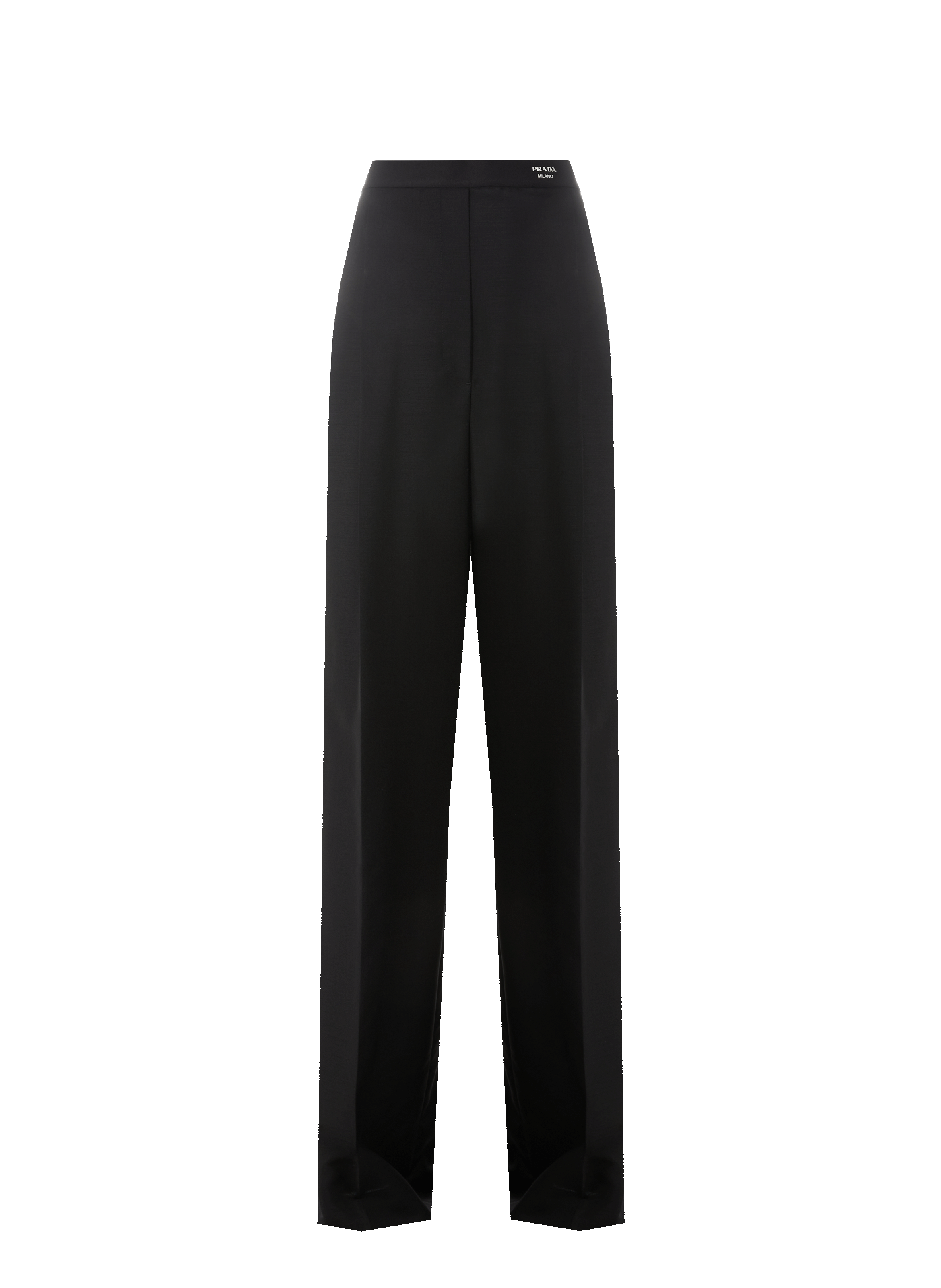 PRADA Pantalon large en laine Noir
