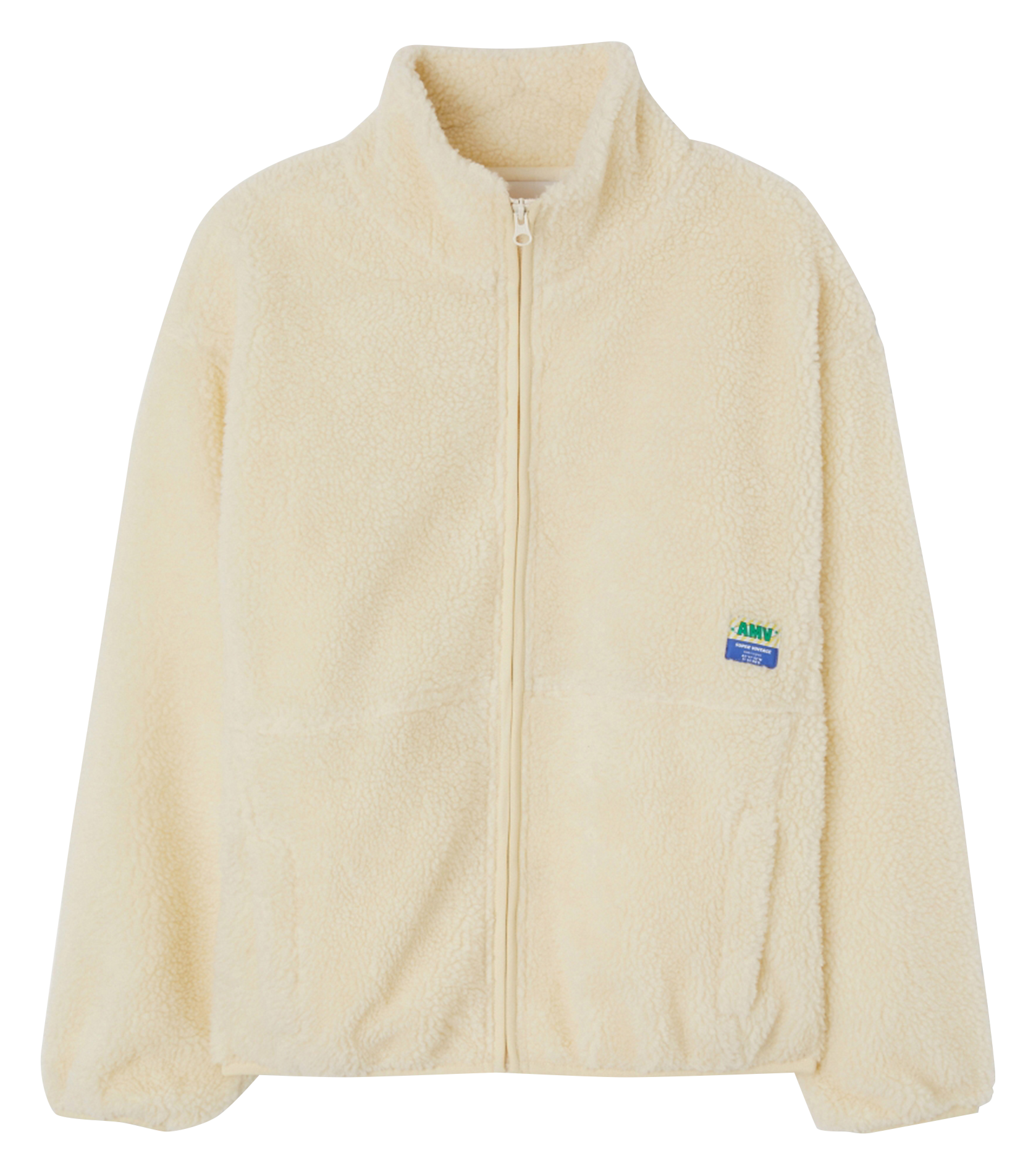 Veste ample zippée à col montant polaire hoktown AMERICAN VINTAGE Beige