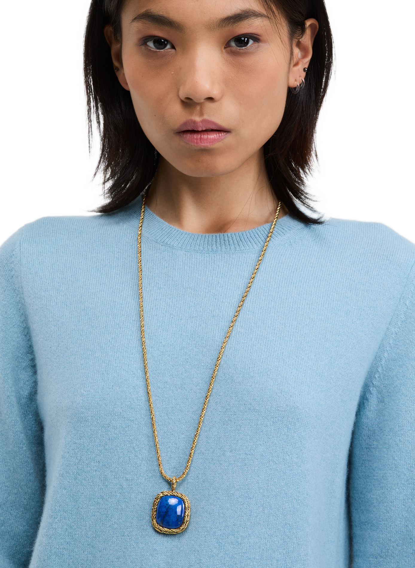 Pull en cachemire  AU PRINTEMPS PARIS Bleu