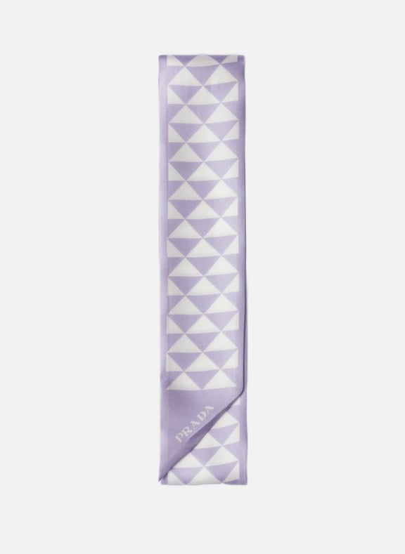 Cravate en soie imprimée Violet by PRADA PRADA Cravate en soie imprimée Violet