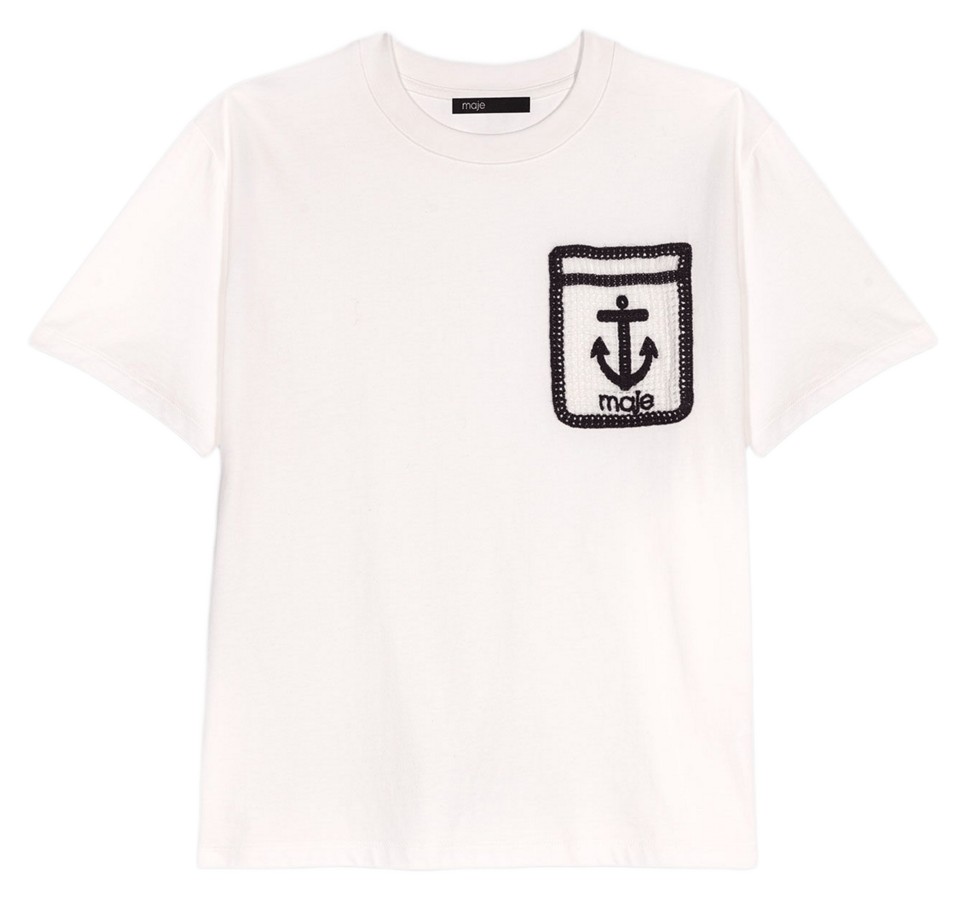 Tee-shirt col rond en coton Blanc