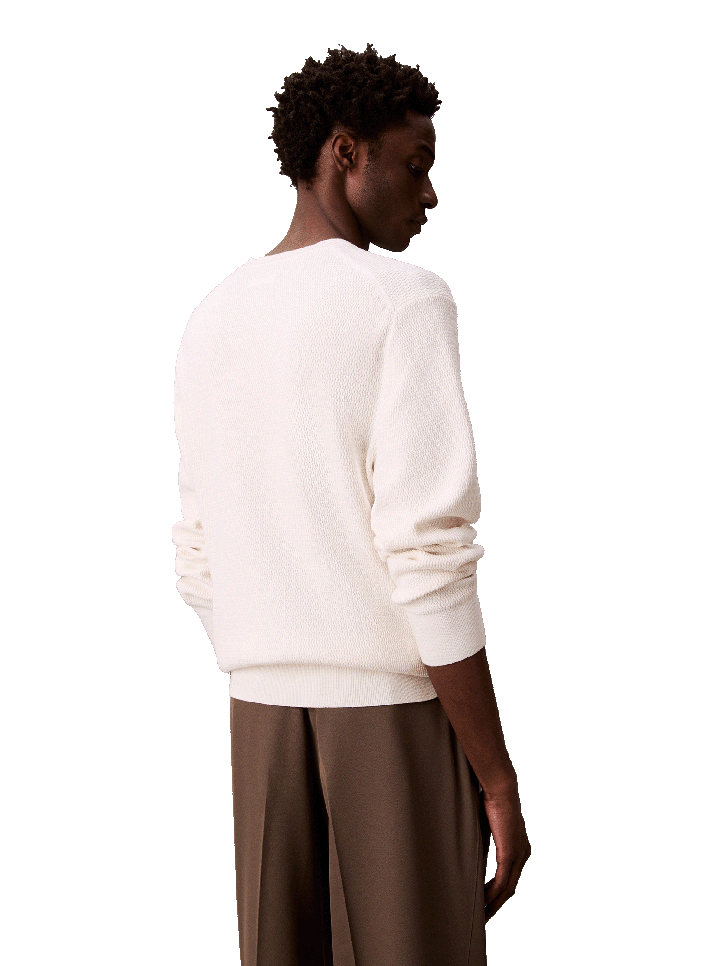 Pull en coton texturé CALVIN KLEIN Beige