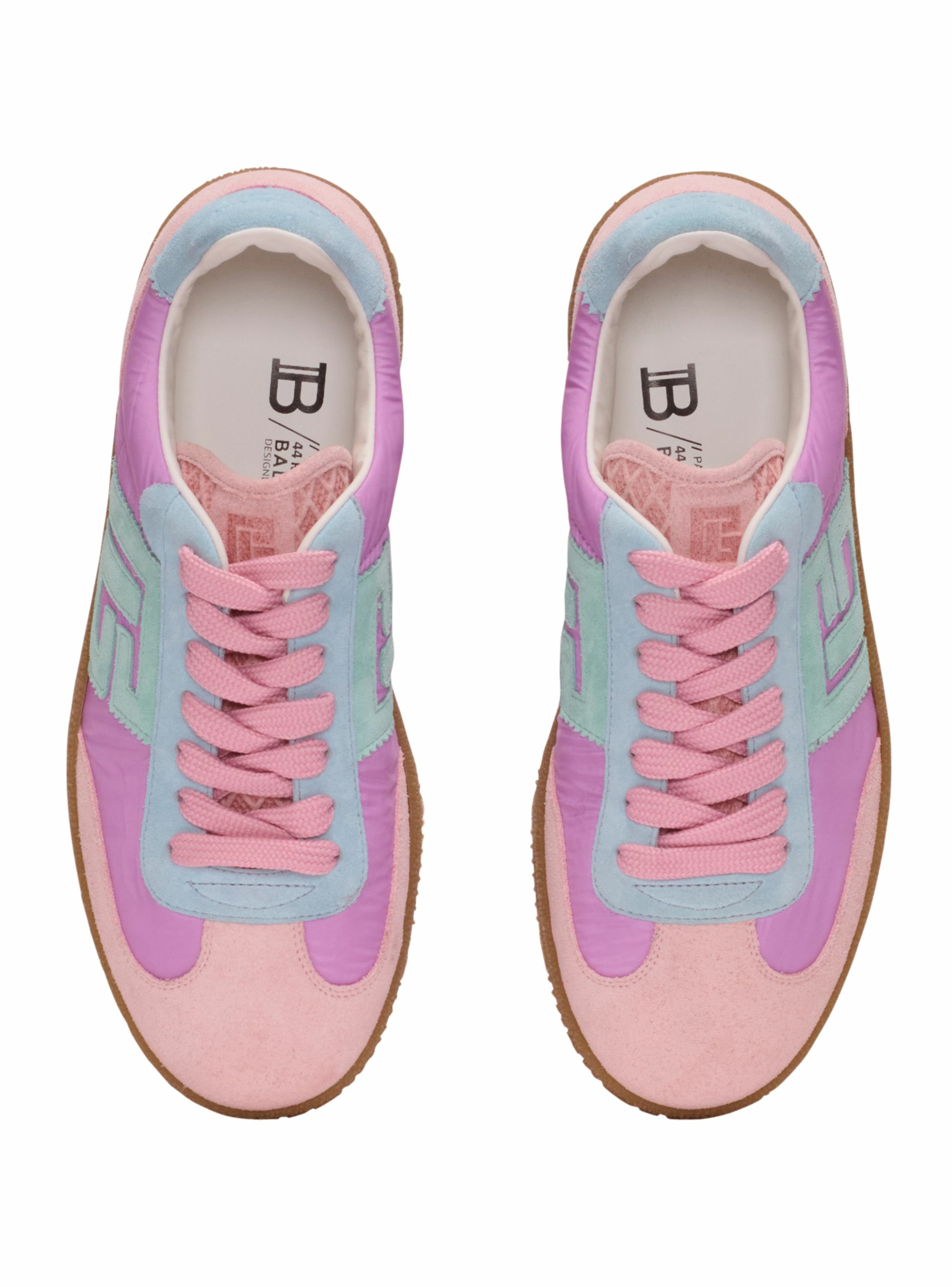 Baskets balmain swan en cuir suédé et nylon BALMAIN Multicolore