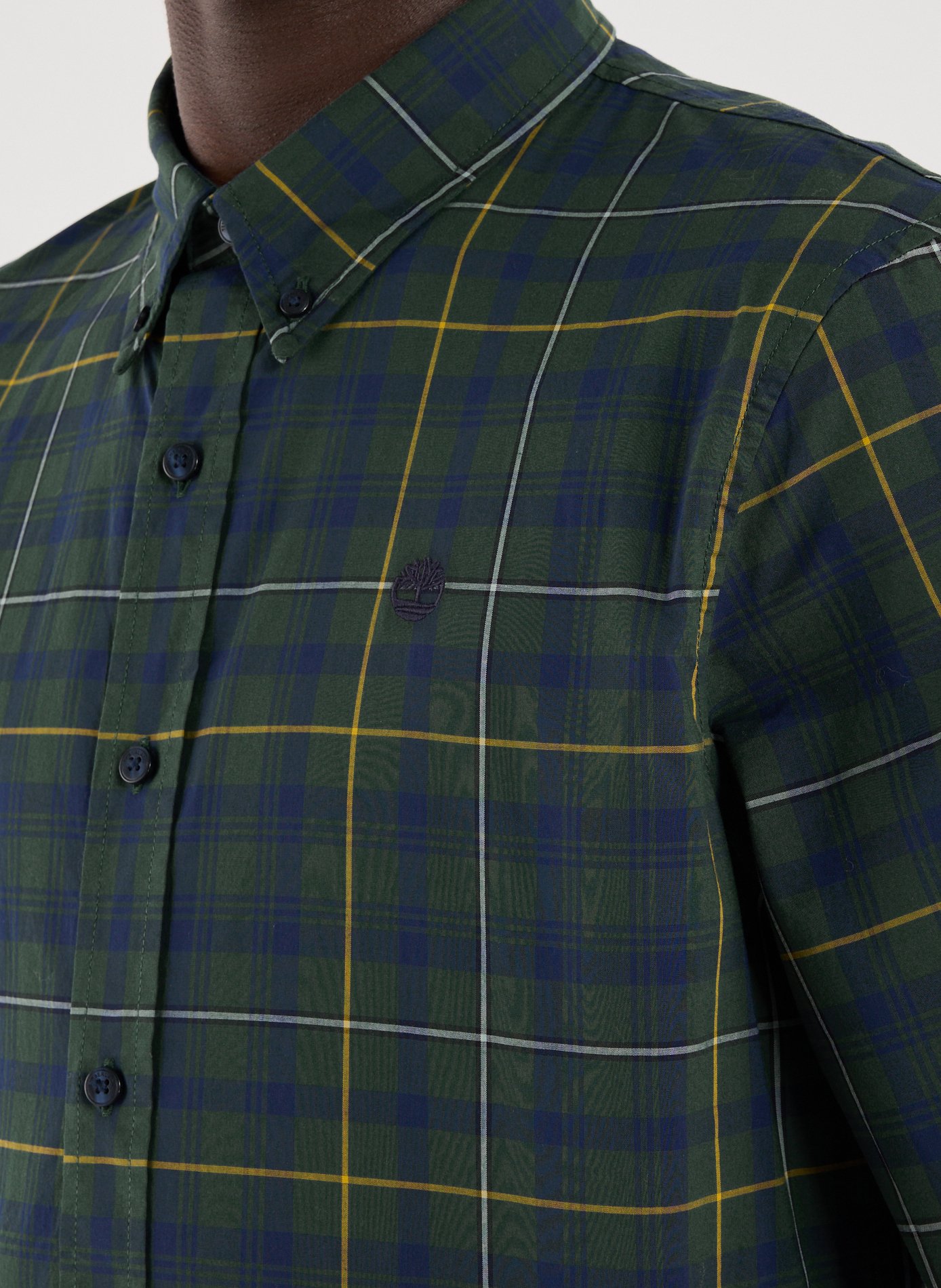 Slim-fit cotton check shirt TIMBERLAND Green