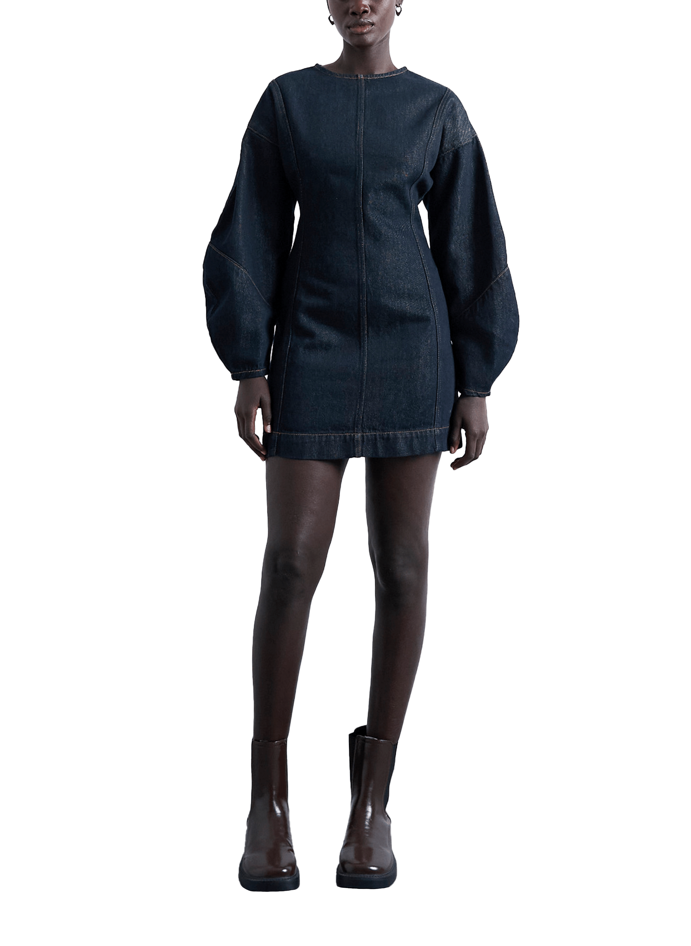 Robe courte cintrée en jean TOPSHOP Bleu