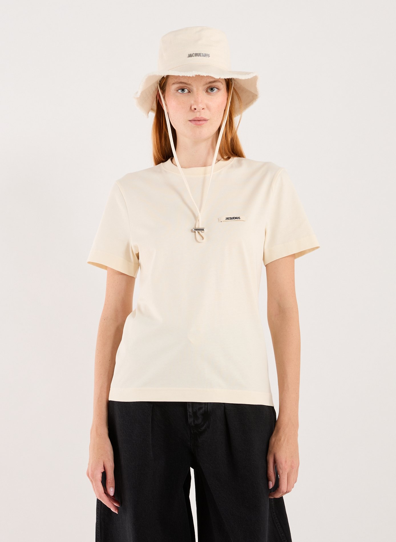 JACQUEMUS Straight-fit cotton T-shirt Beige