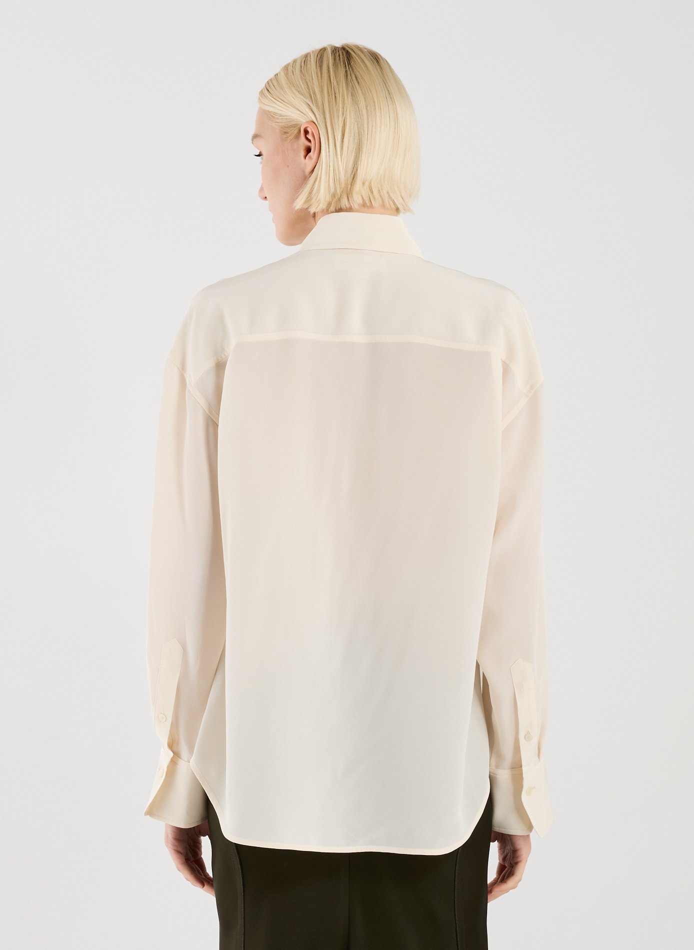 Ruffled silk Blouse VICTORIA BECKHAM Beige