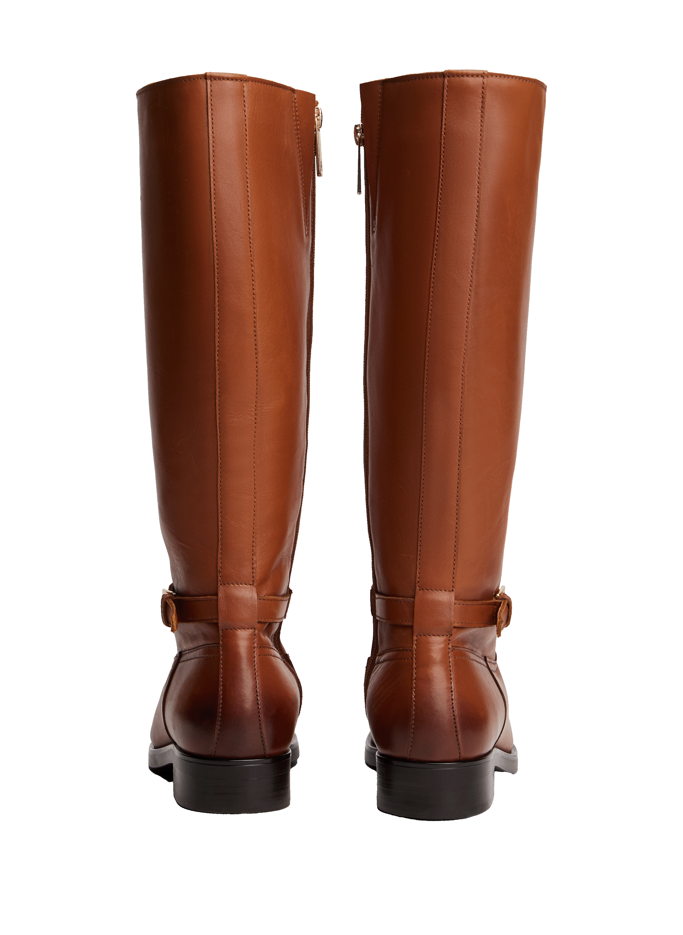 Zippered leather boots TOMMY HILFIGER Brown