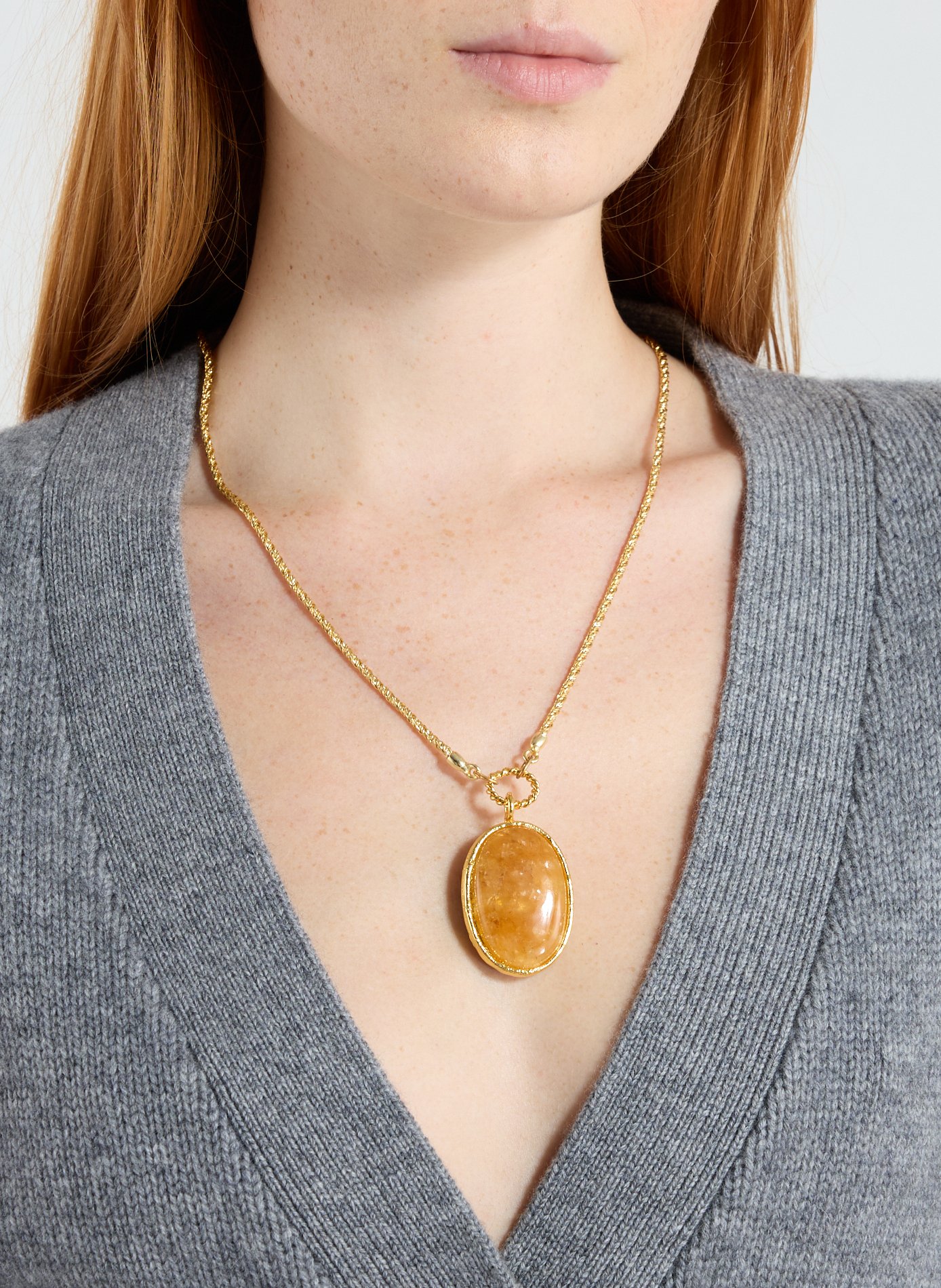 Collier en laiton et pierre SYLVIA TOLEDANO Jaune