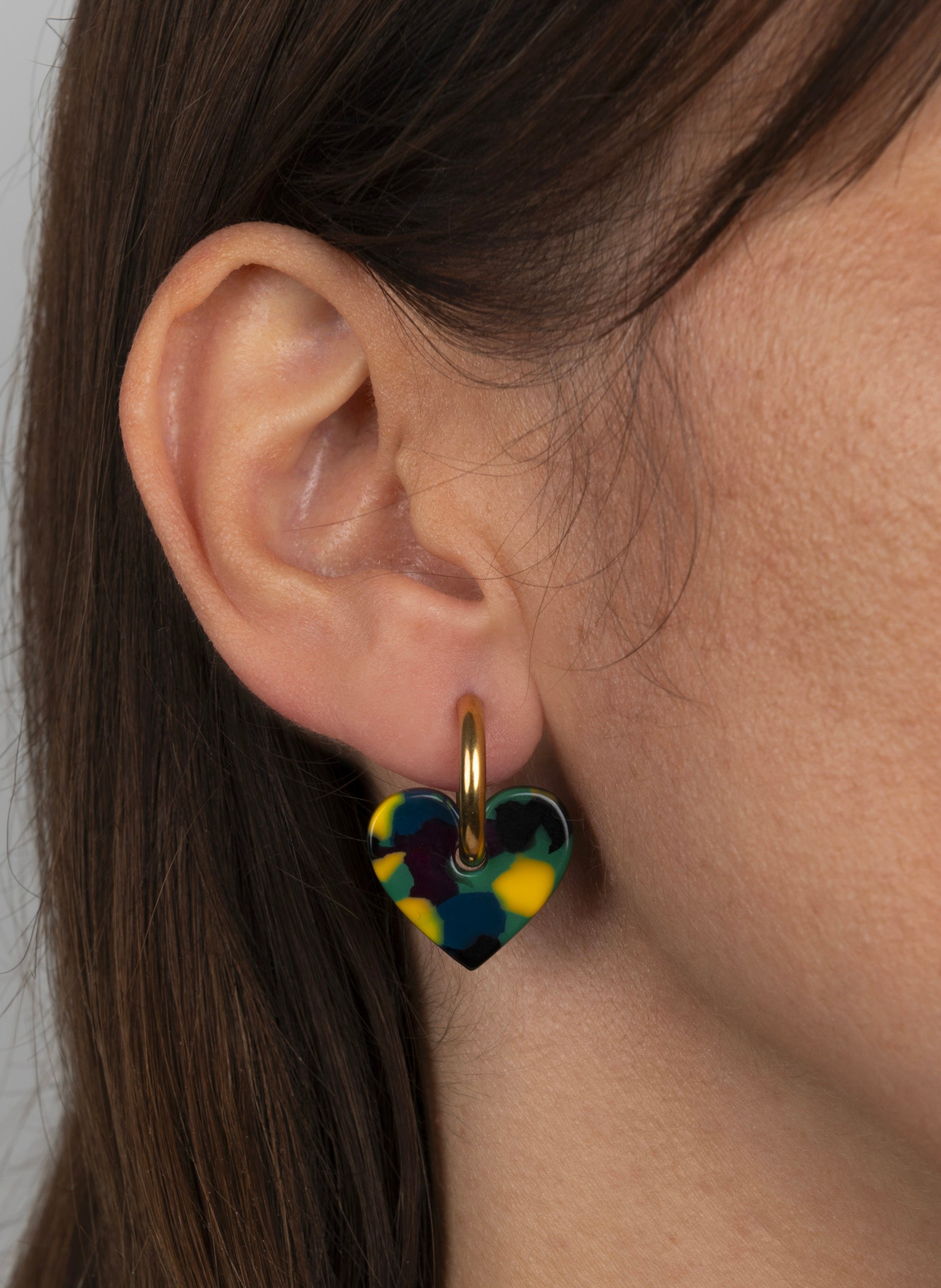 Boucles d'oreilles lova lova avec anneaux en acier inoxydable doré KURAGE GINZA Multicolore
