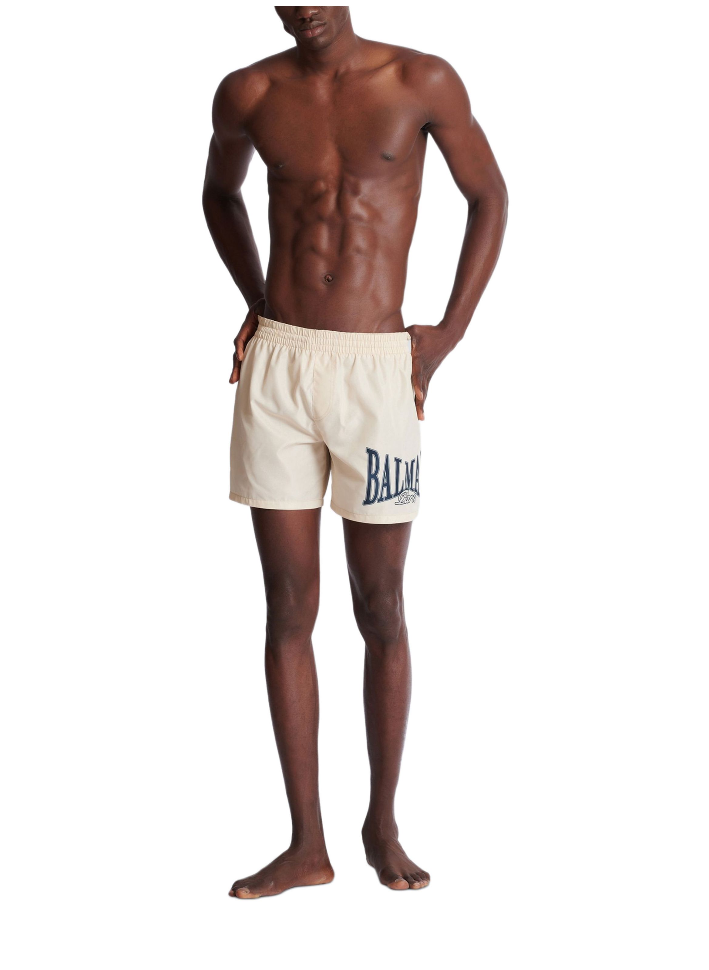 Short de bain à imprimé BALMAIN Beige