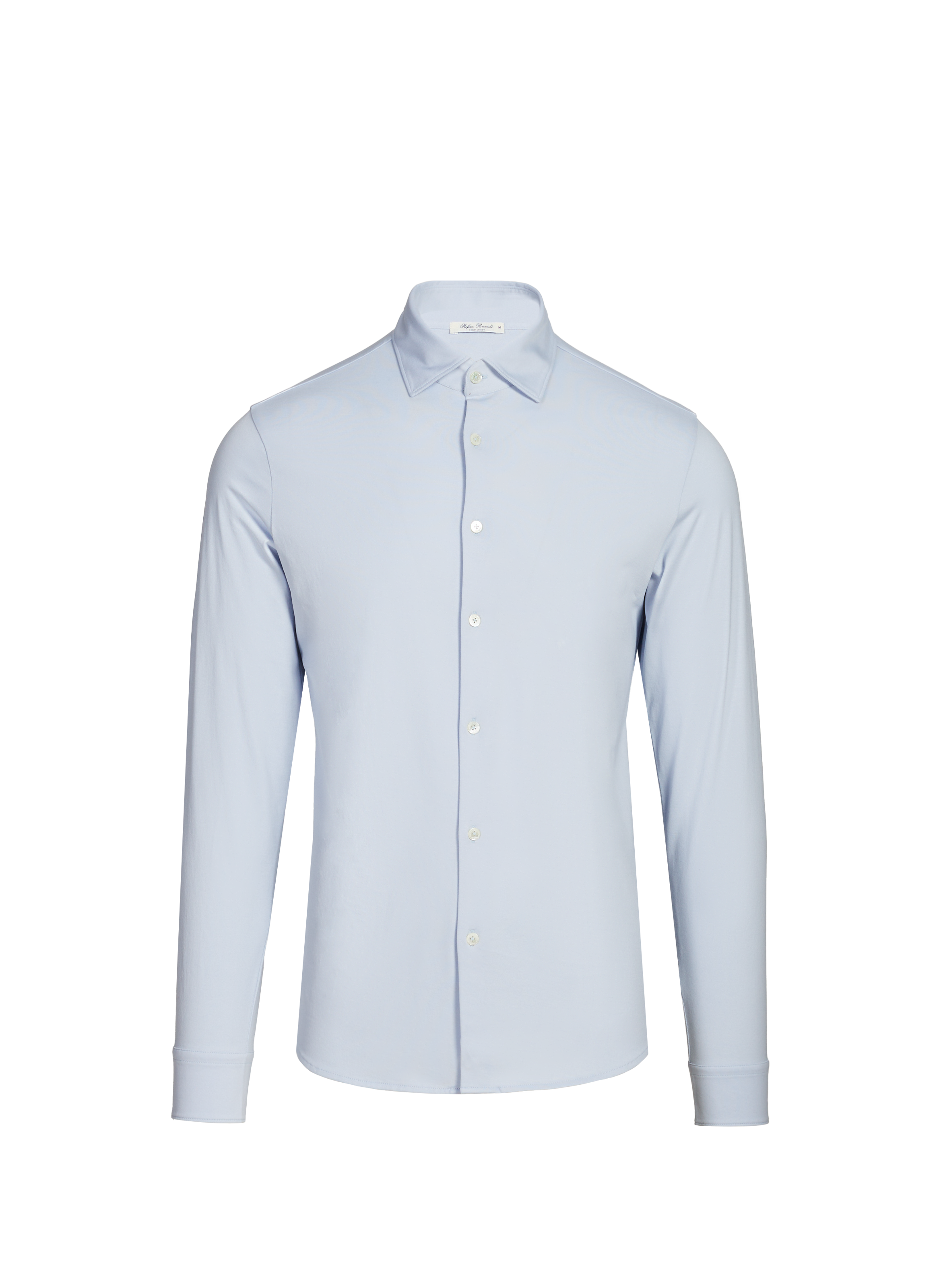 STEFAN BRANDT Straight long-sleeved cotton shirt Blue