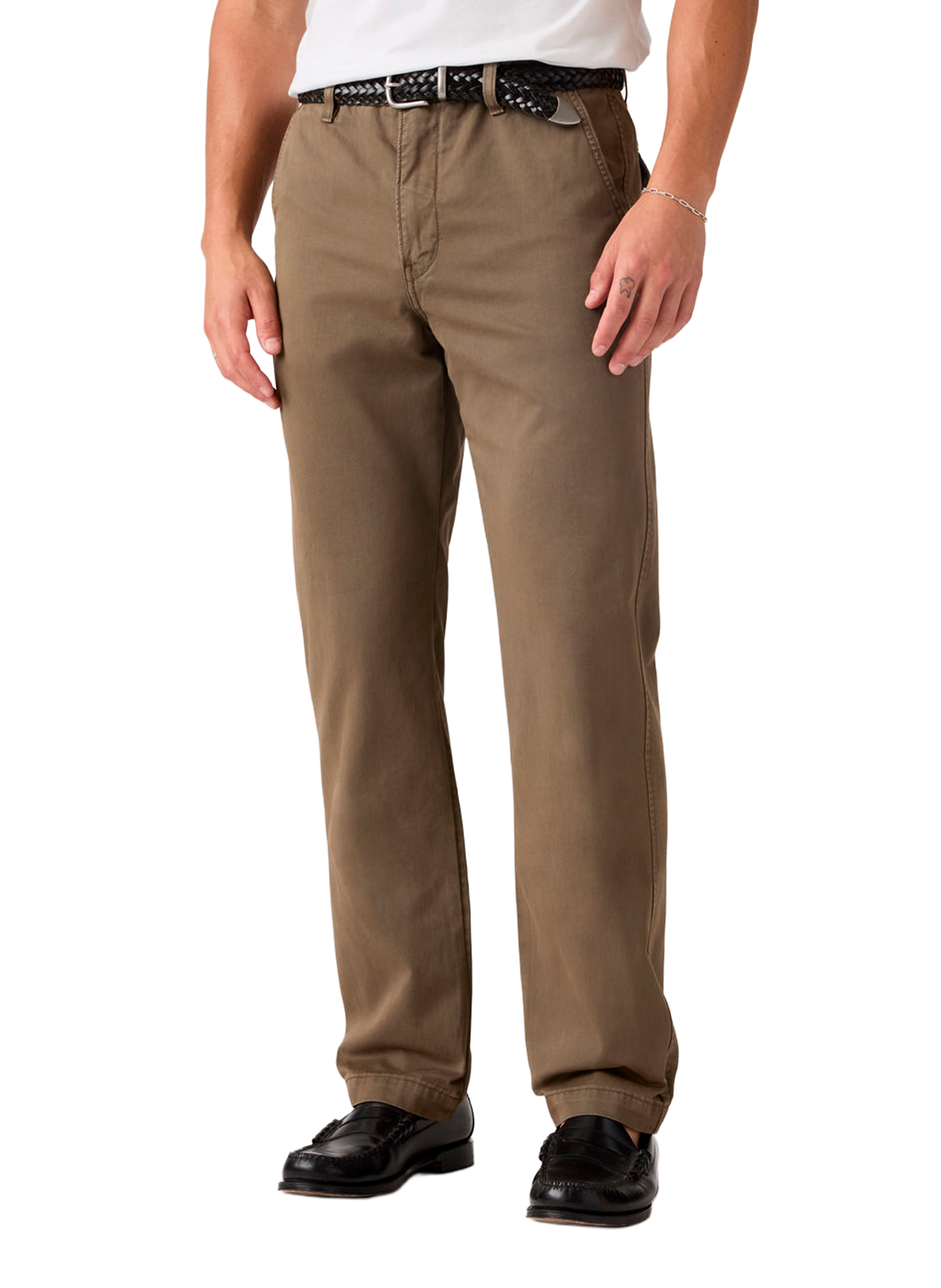 Pantalon chino droit en coton LEVI'S Marron