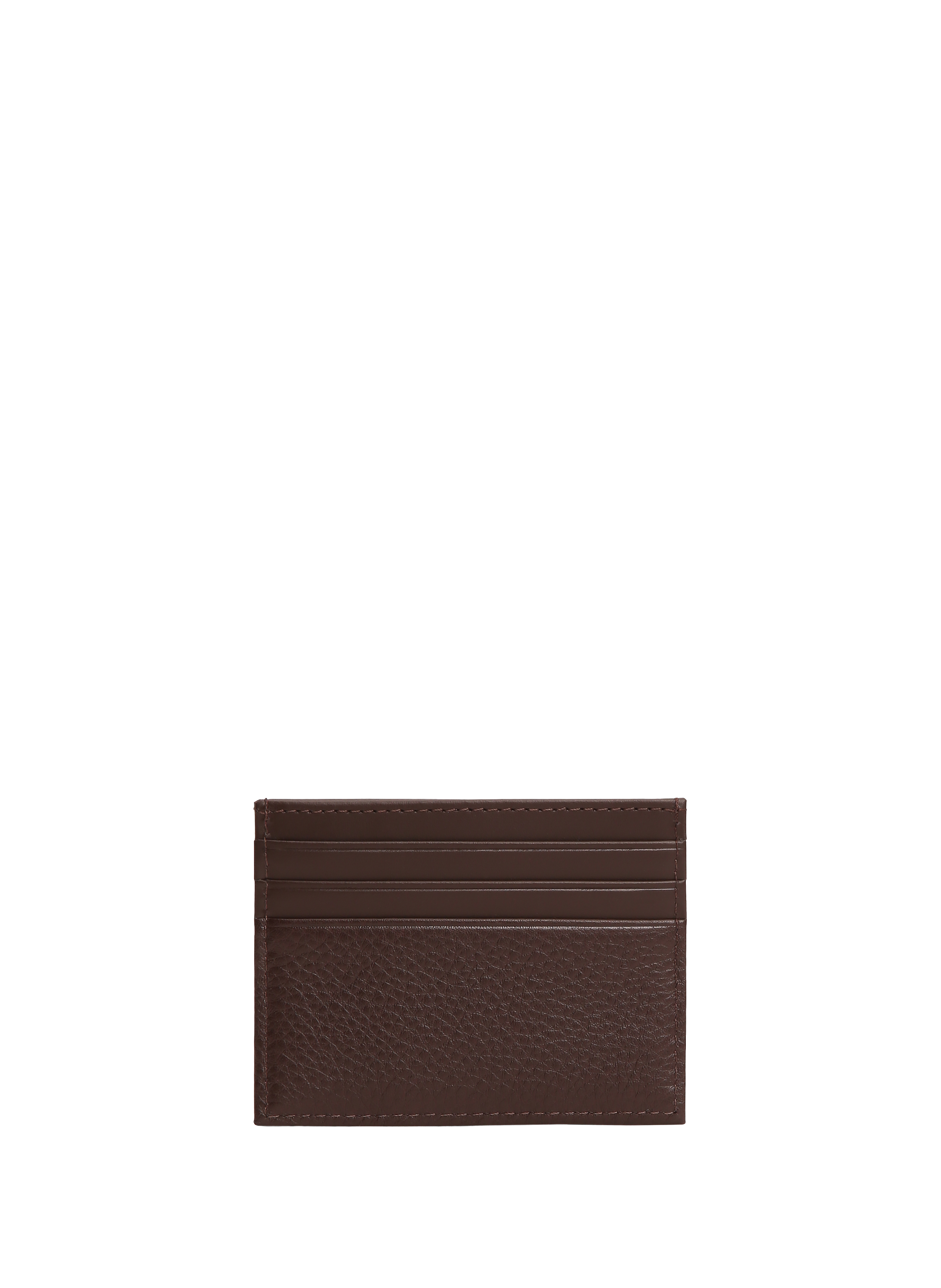 Porte-cartes rayé en cuir TOMMY HILFIGER Marron