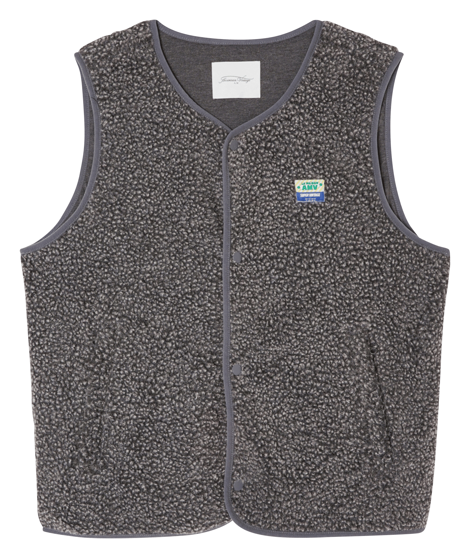 Veste col rond en sherpa hoktown AMERICAN VINTAGE Gris