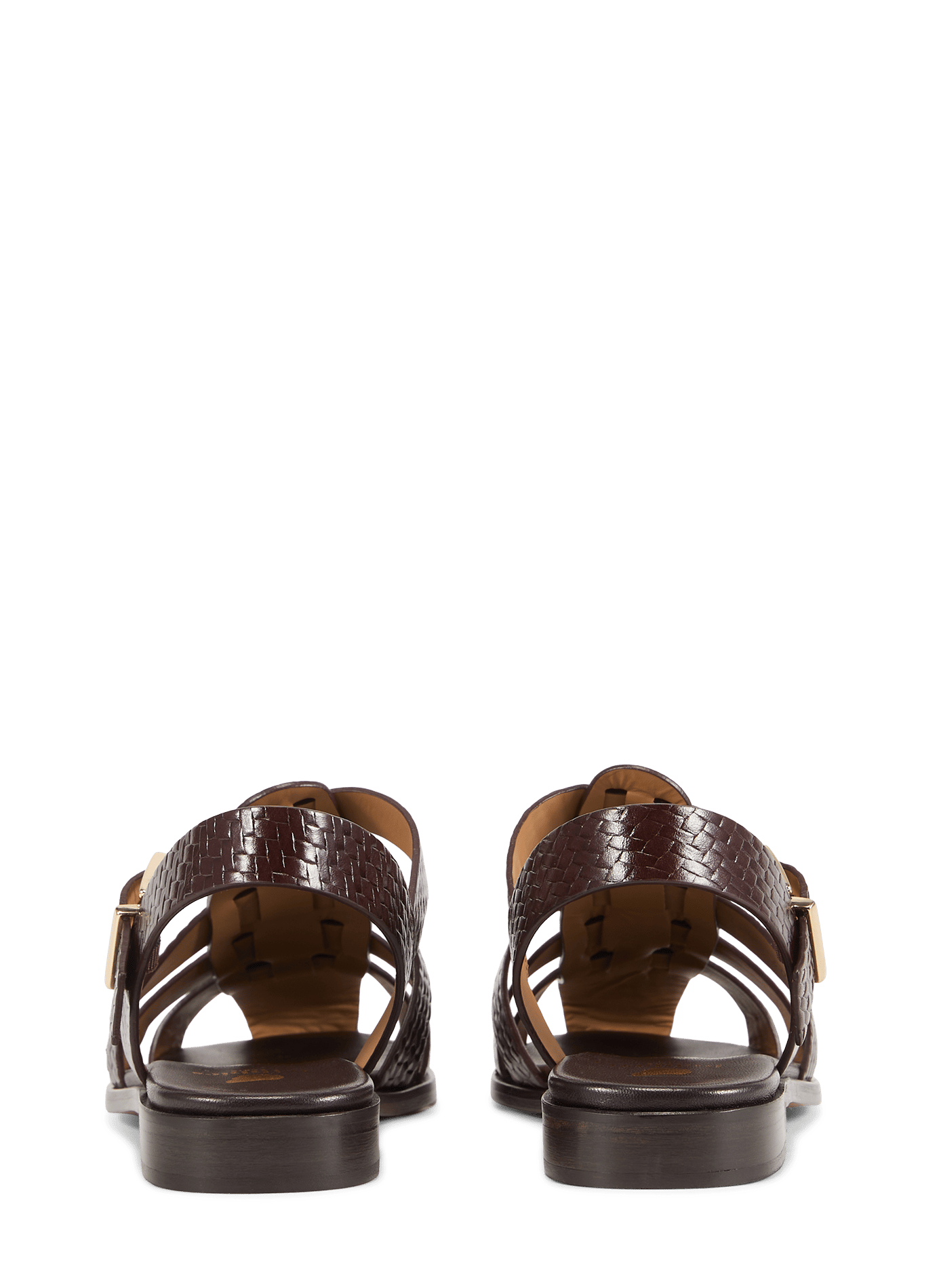 Woven leather Romane sandals BOBBIES Brown