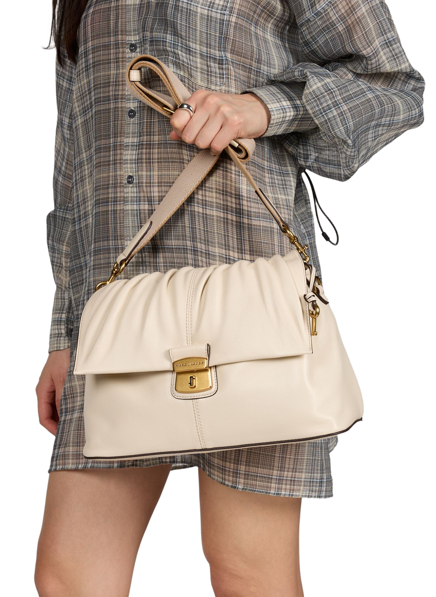 The Cristina Messenger leather handbag MARC JACOBS Beige