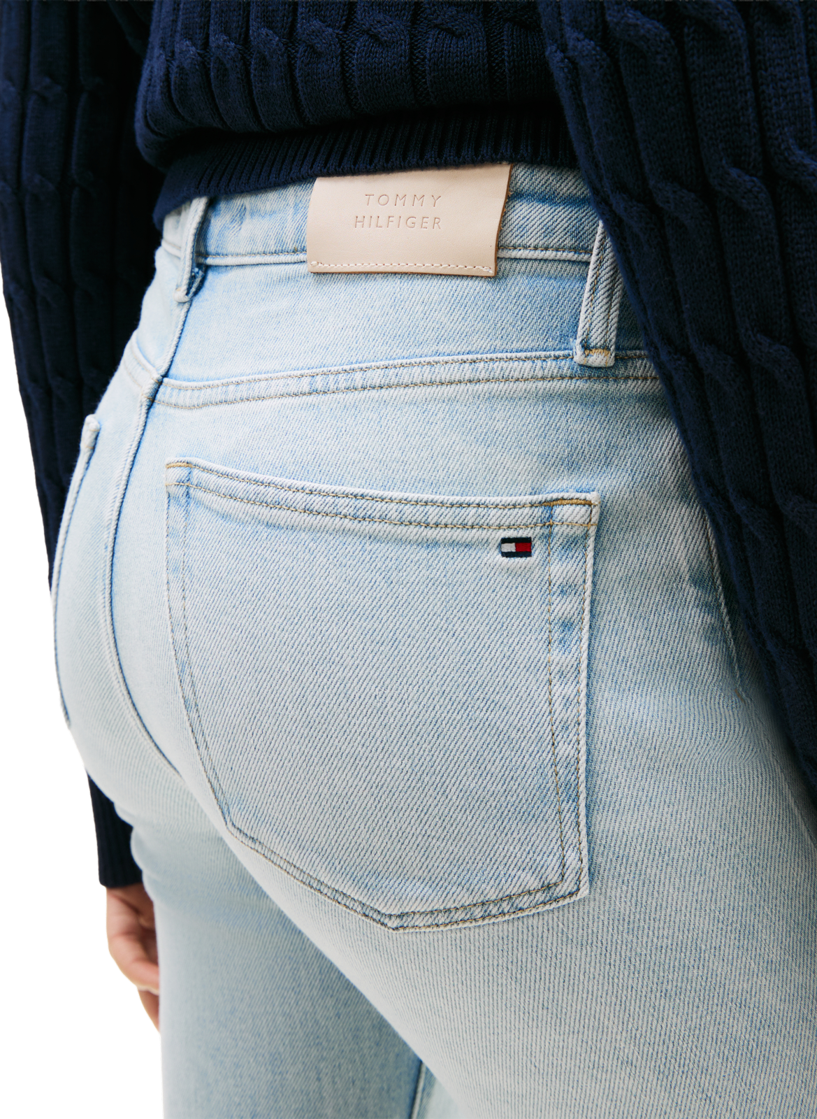 Bootcut Jeans in washed cotton blend TOMMY HILFIGER Blau