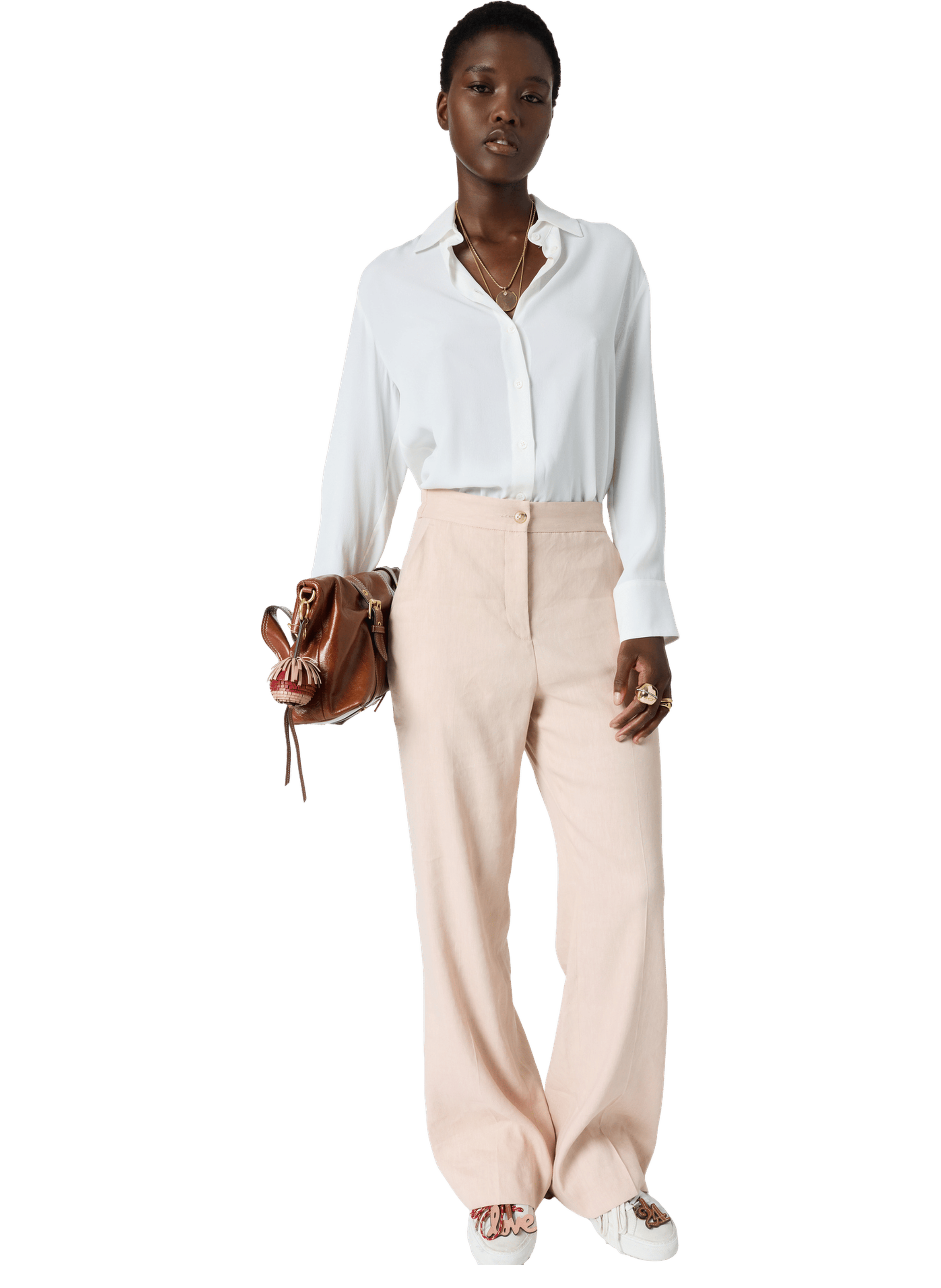 Pantalon droit en lin mélangé - alayna GERARD DAREL Rose