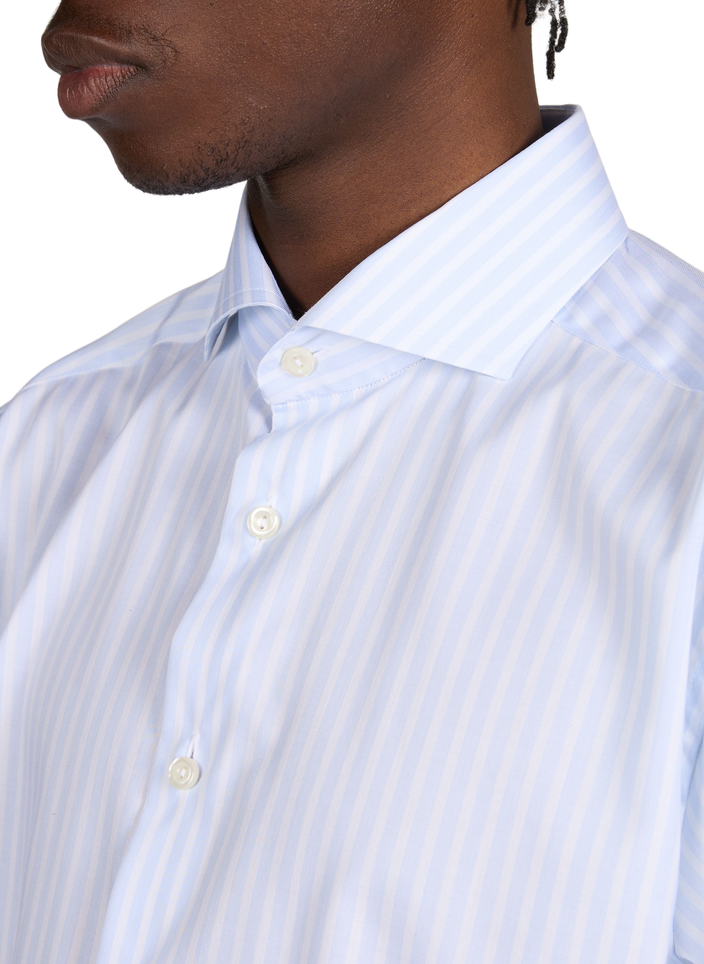 Straight Striped Cotton Shirt ETON Blue