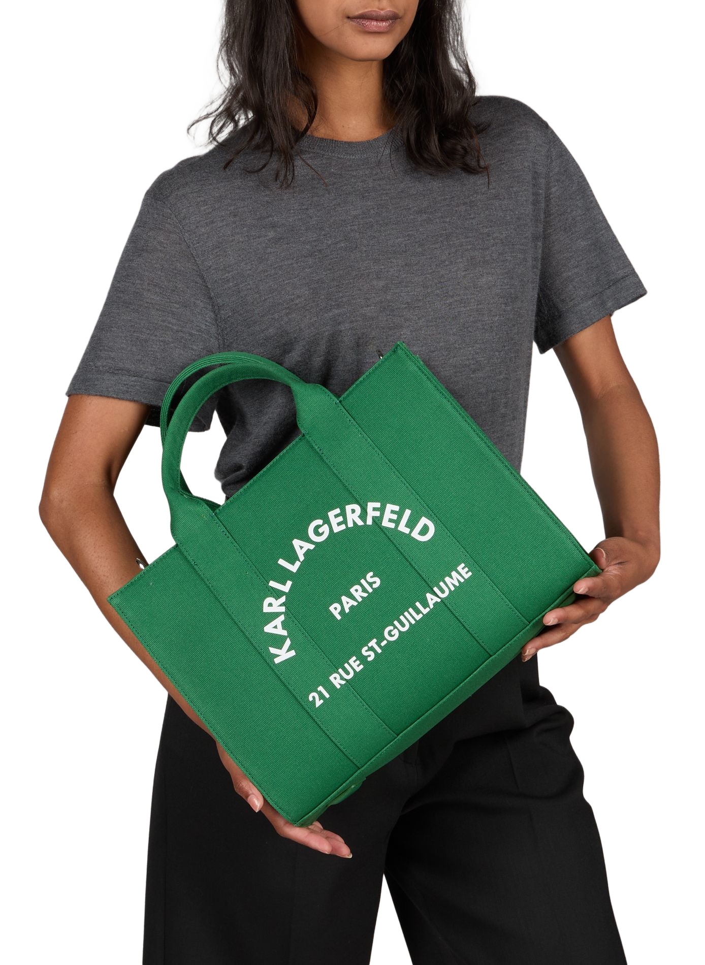 Cotton tote bag KARL LAGERFELD Green