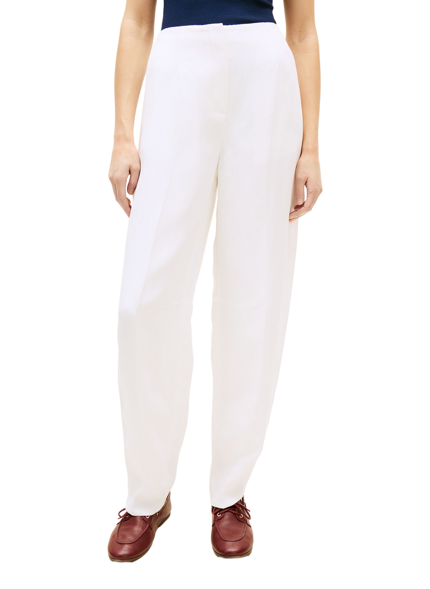 Wide-leg trousers in solid color TOMMY HILFIGER White