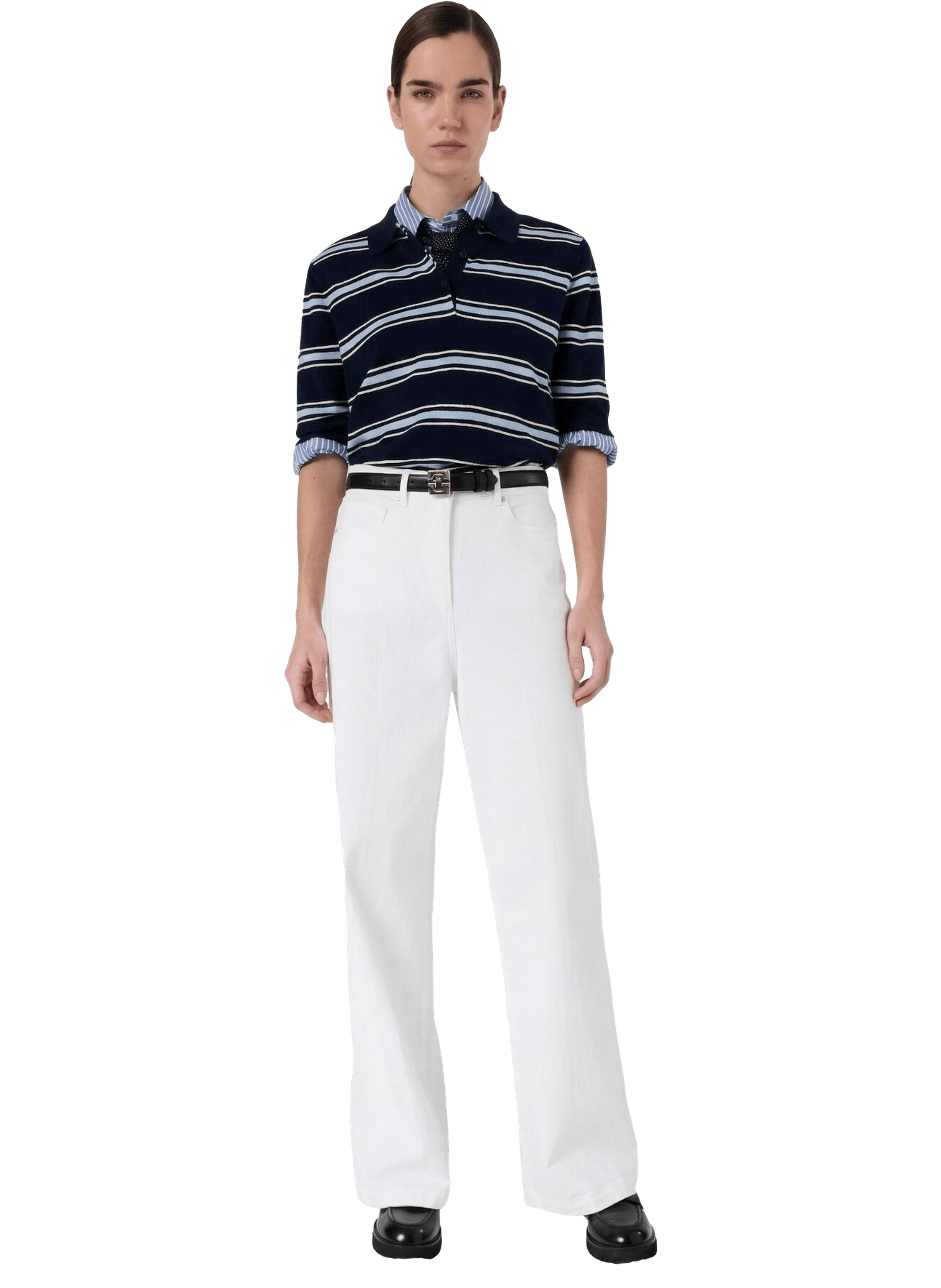 Jean droit et large - aelina GERARD DAREL Blanc