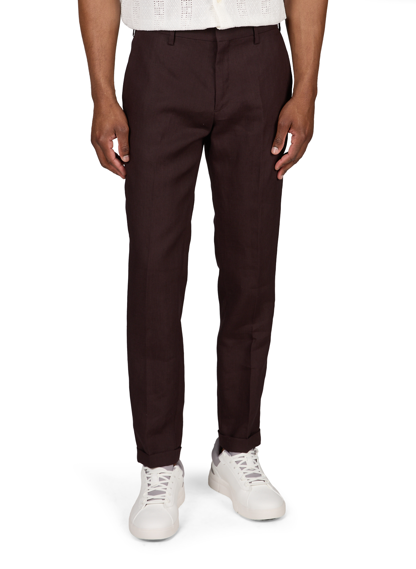 Effen linnen broek PAUL SMITH Paars
