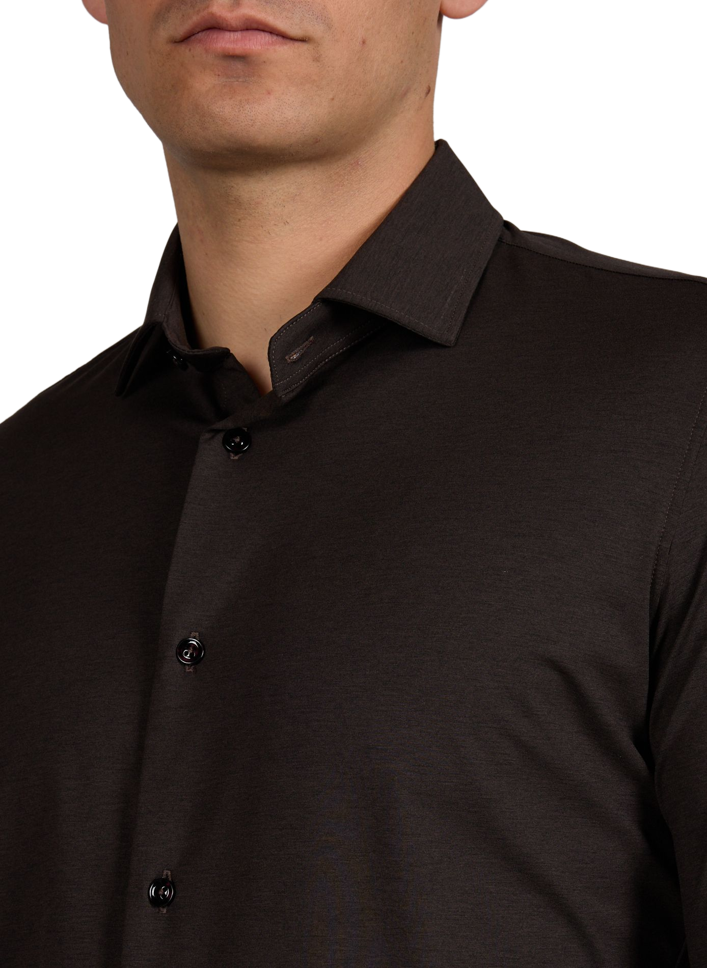 Chemise droite col classique CRUNA Marron