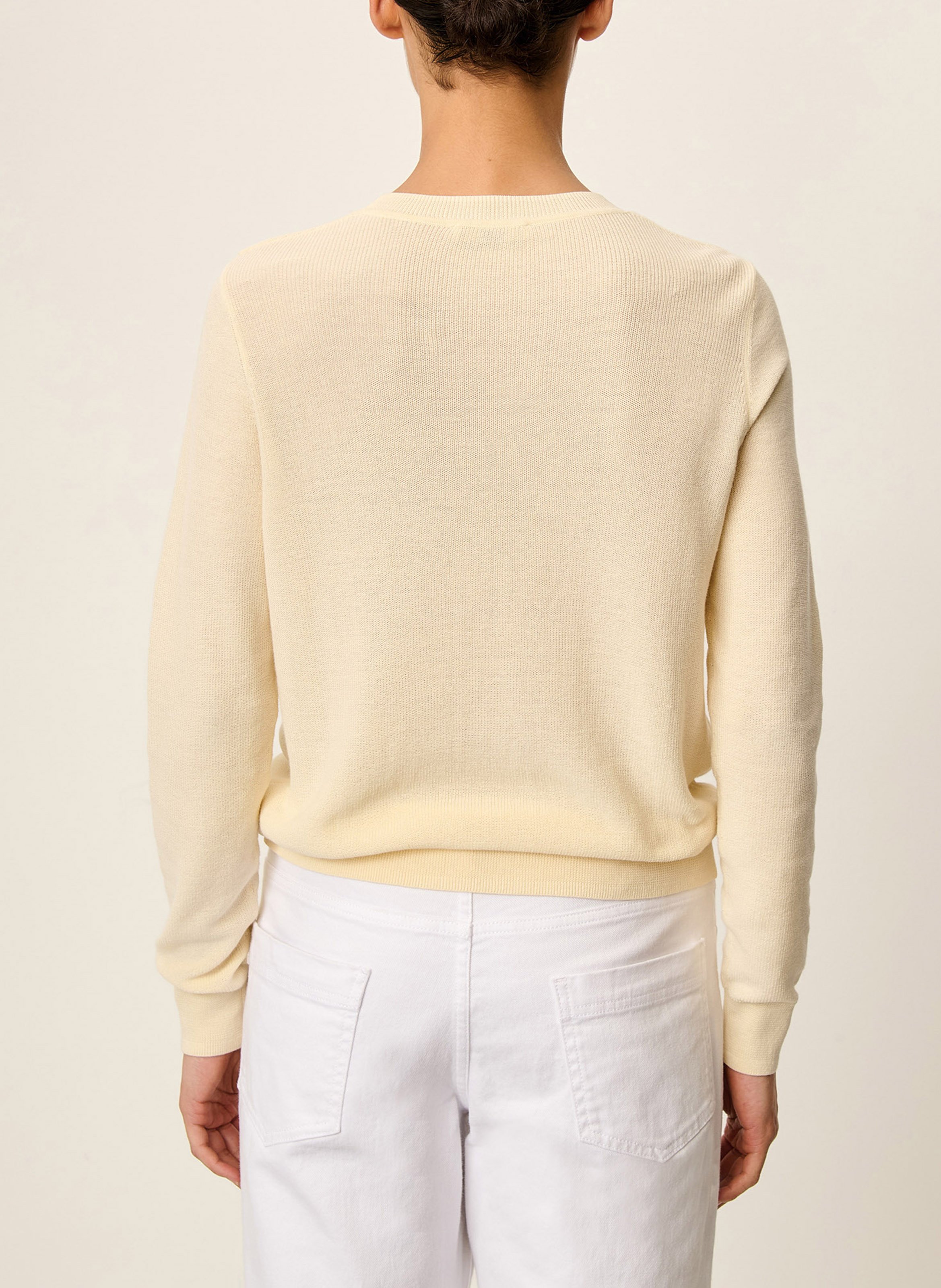 Pull droit col rond en coton aurino SESSUN Beige