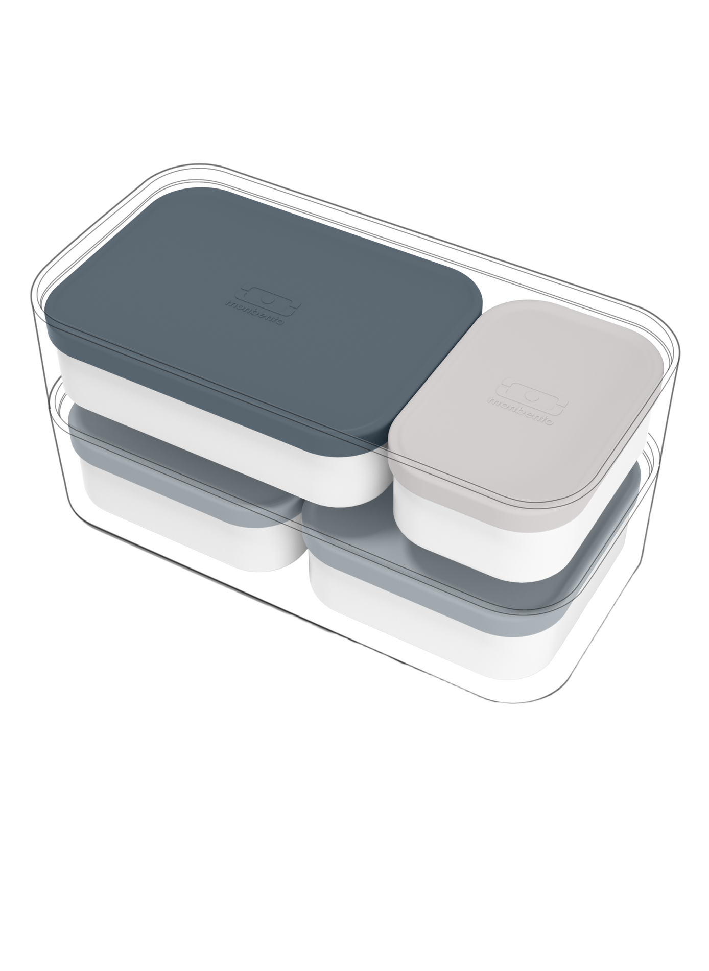 Set de 4 boîtes MB MONBENTO Gris