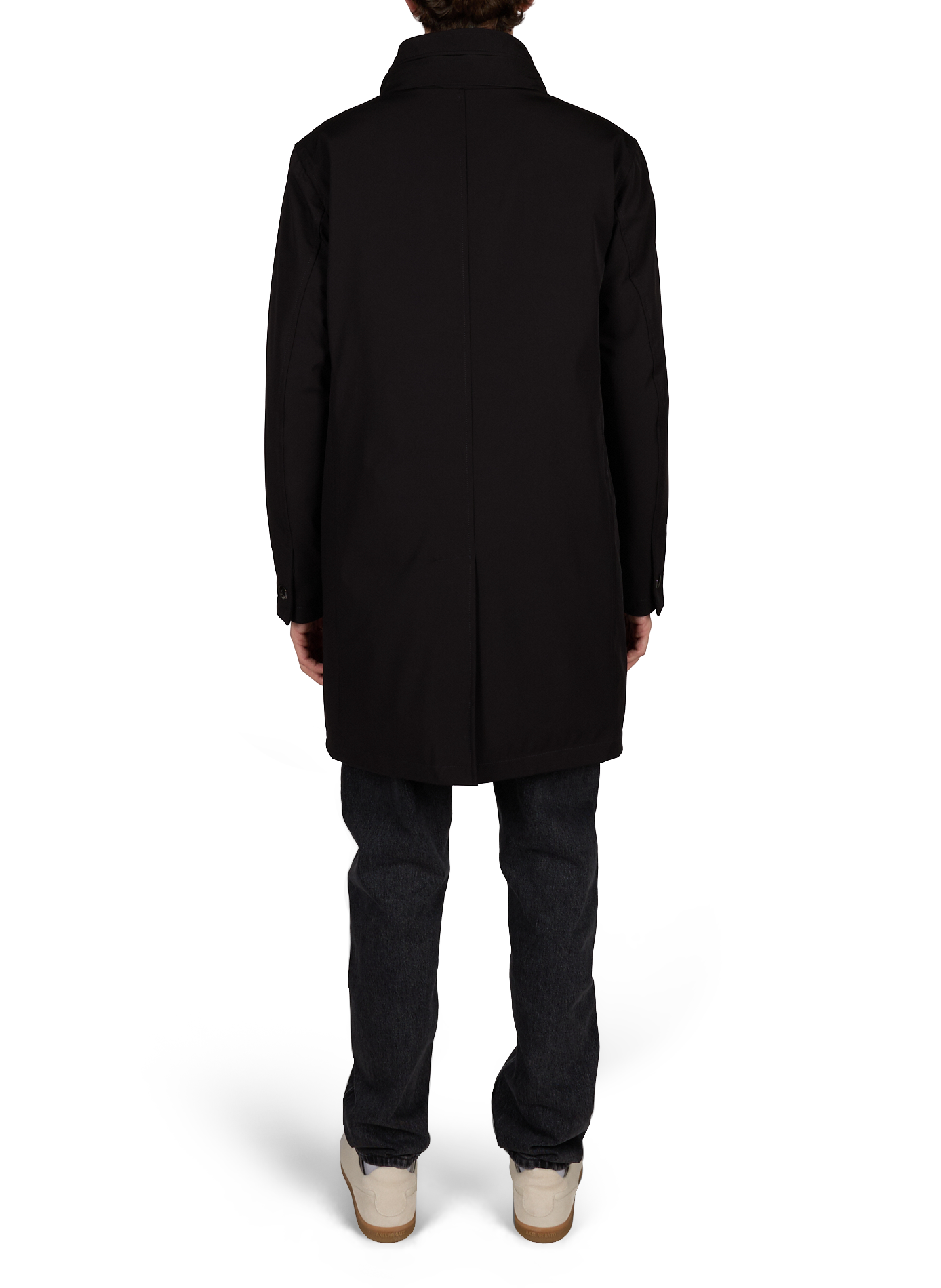 Manteau ajusté à col montant  NORWEGIAN WOOL Noir