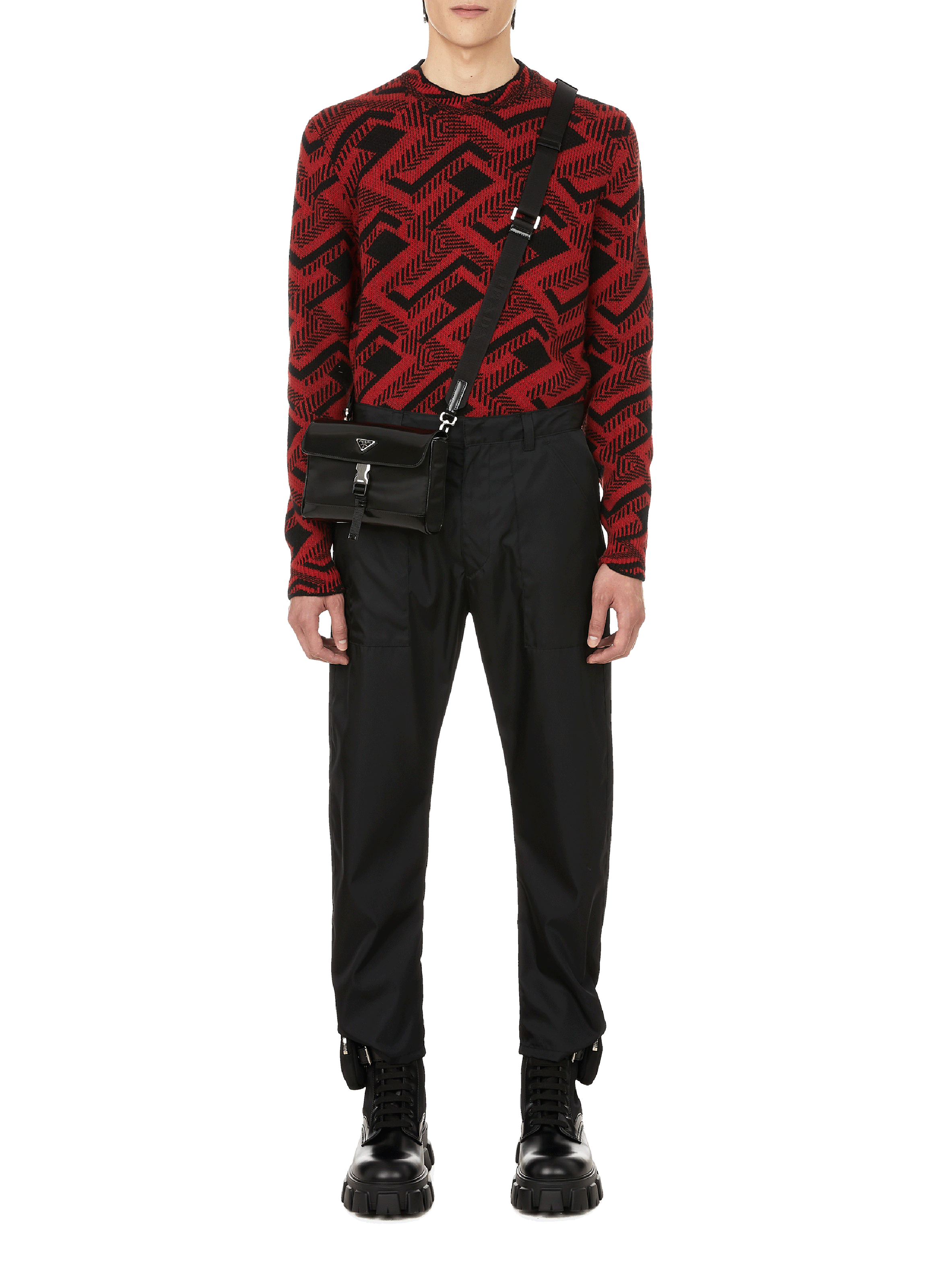Pantalon en garbardine de Re-Nylon PRADA Noir