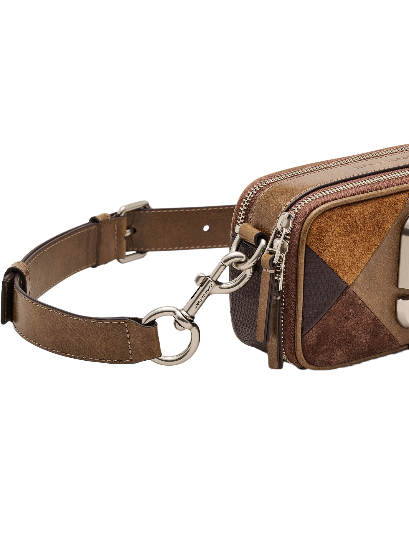 Bolso The Suede Patchwork Snapshot de cuero MARC JACOBS Marrón