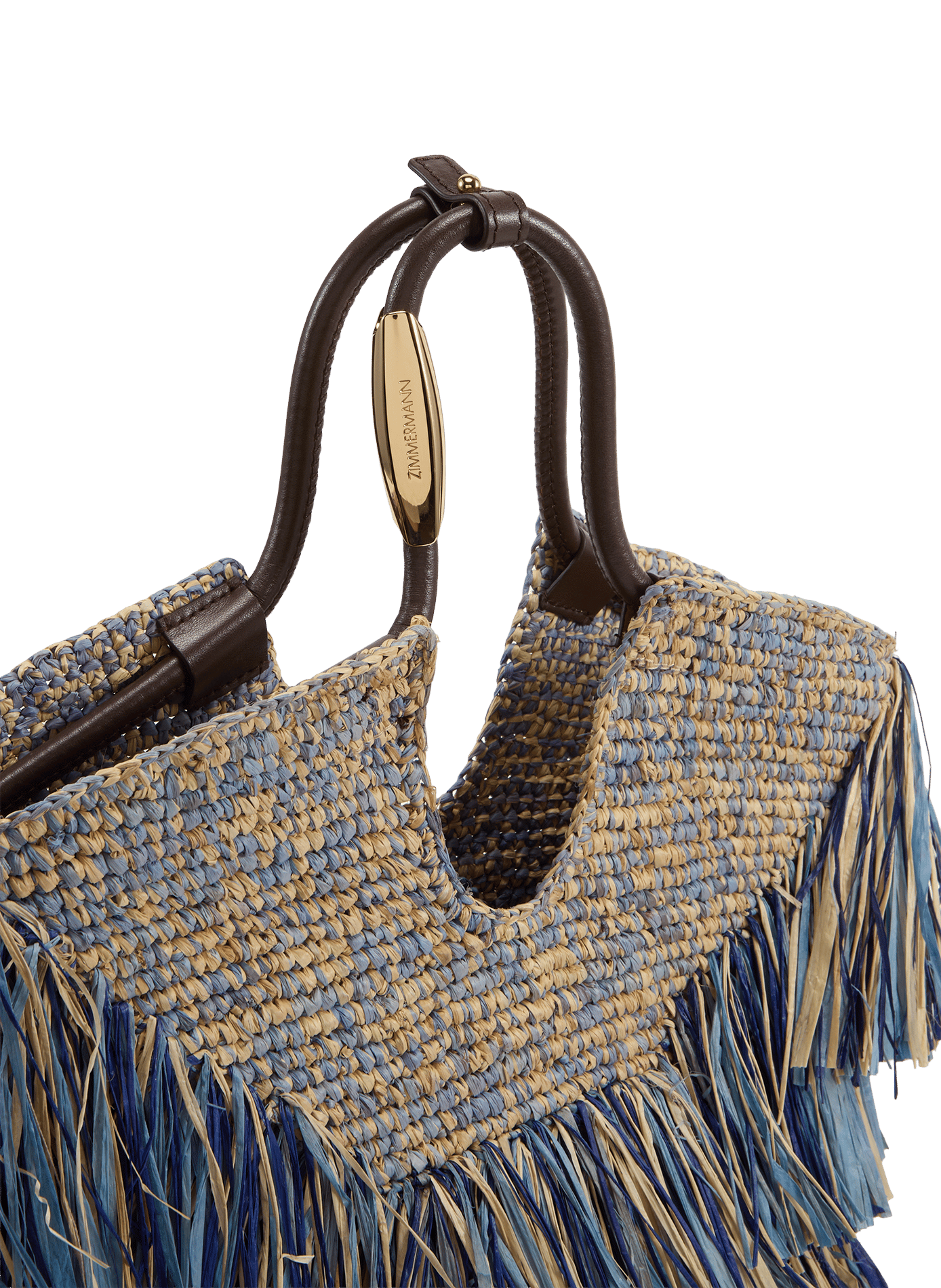 Goldent raffia handbag ZIMMERMANN Blue
