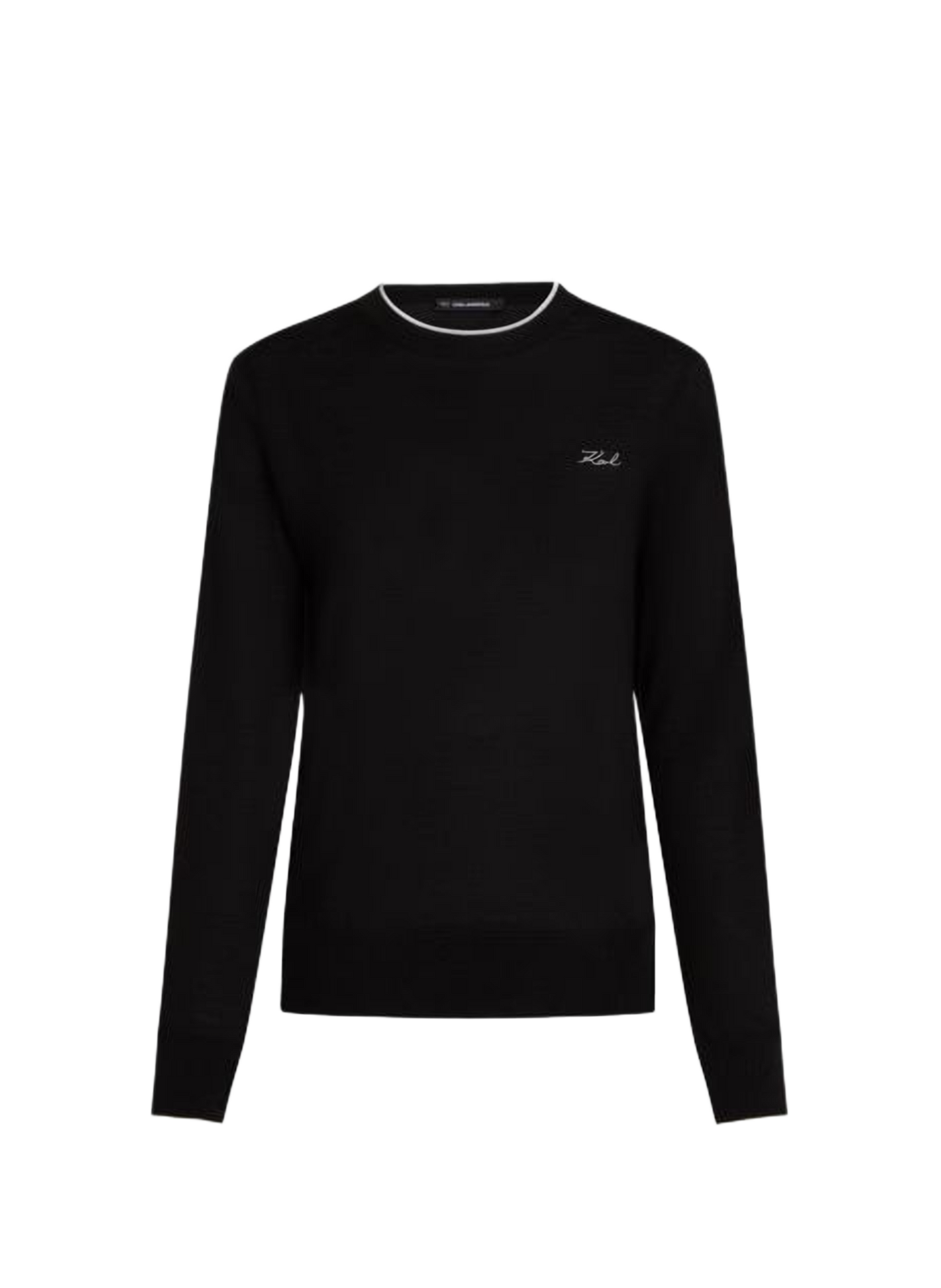 Pull en laine mérinos KARL LAGERFELD Noir