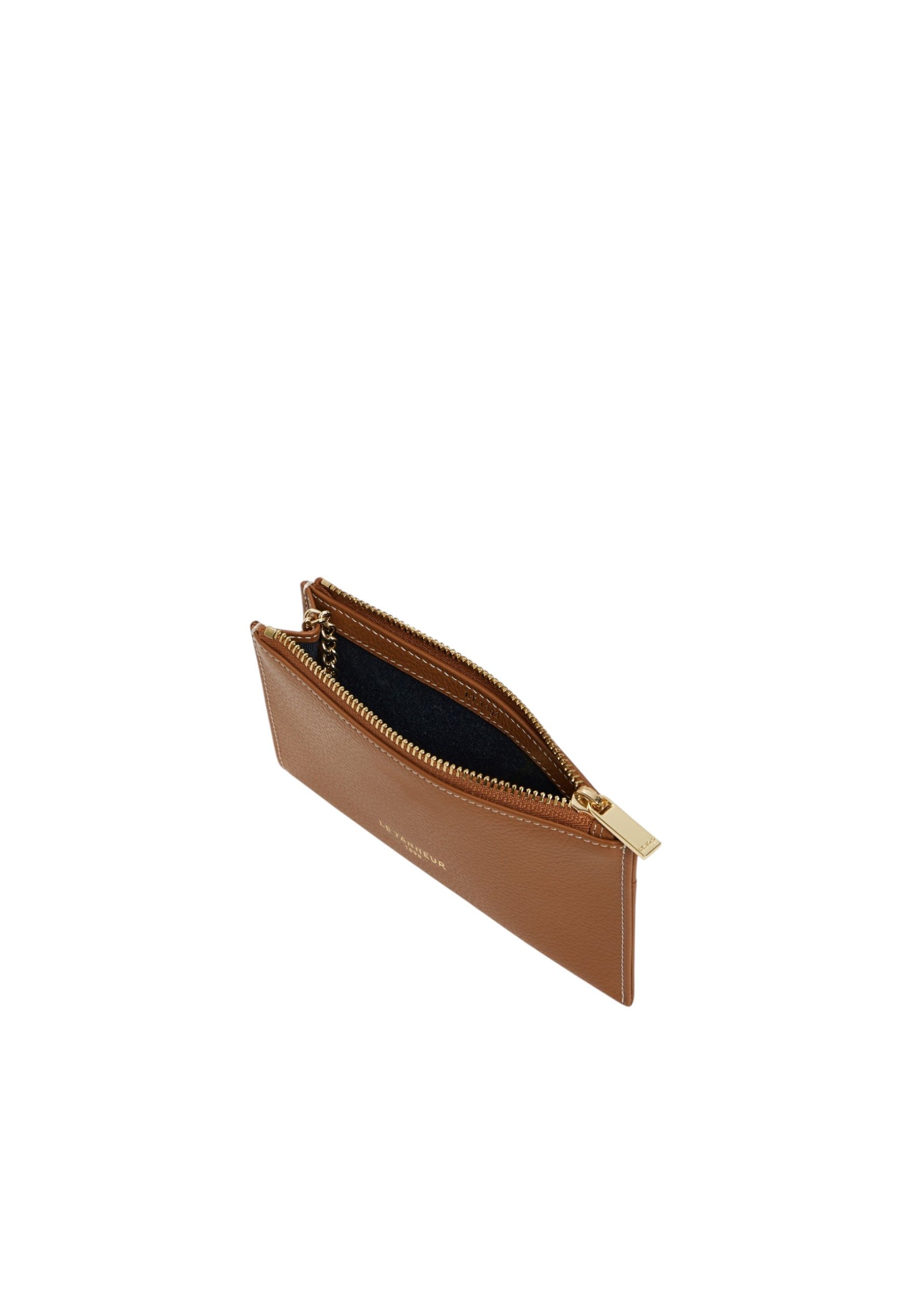 Etui clés zippé albertine en cuir grainé LE TANNEUR Marron