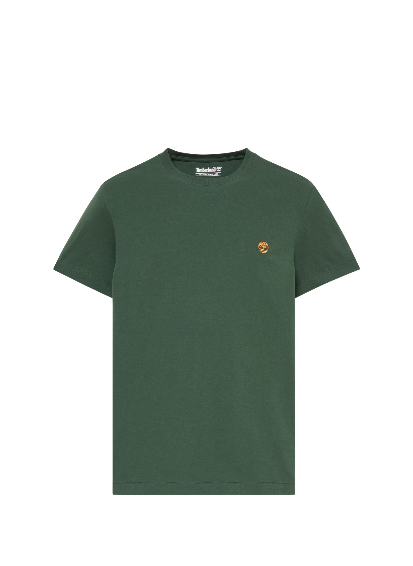 Gerader T-Shirt mit gesticktem Logo aus Baumwolle TIMBERLAND Grun