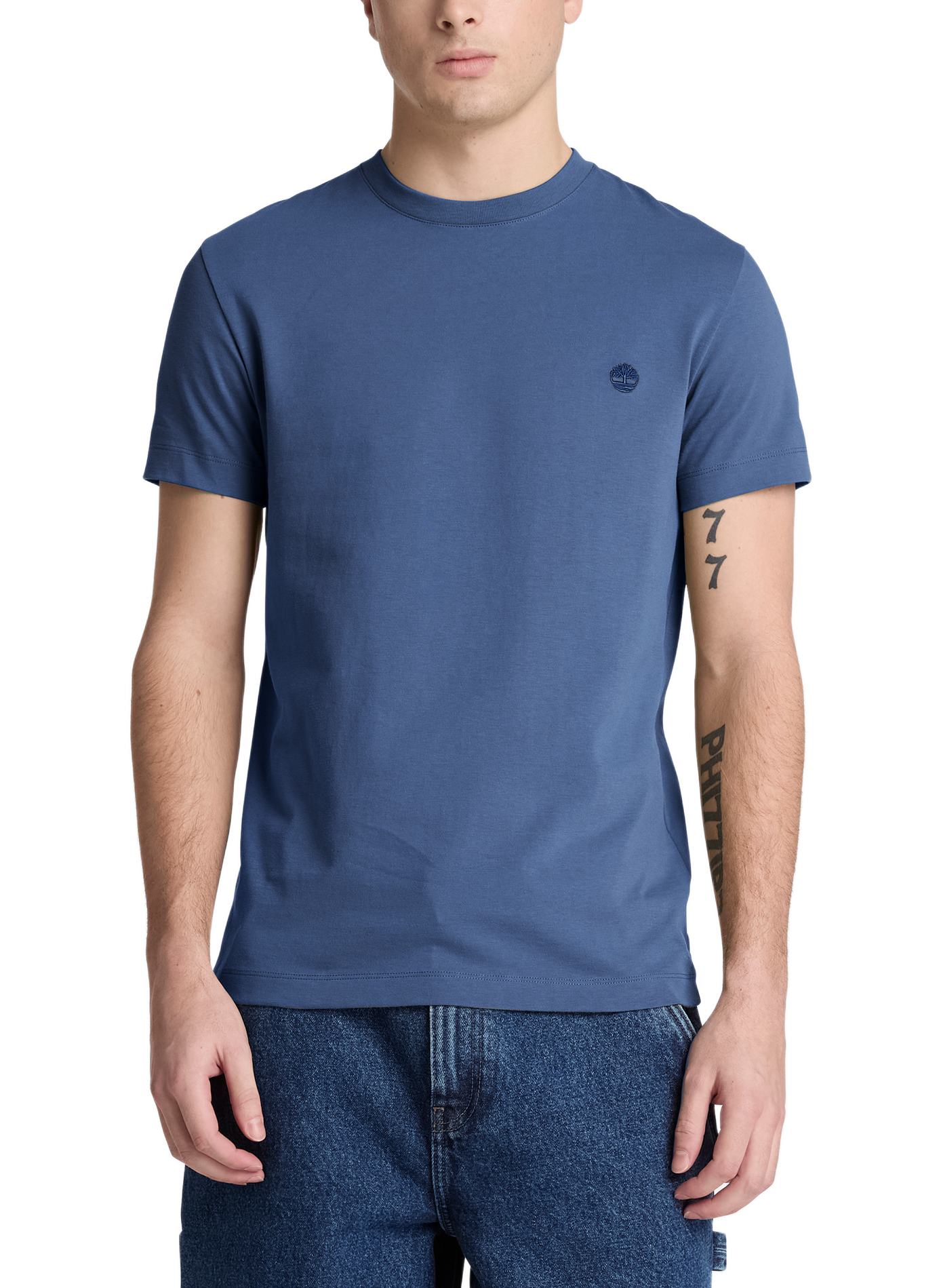 Straight T-shirt with embroidered logo in cotton TIMBERLAND Blue