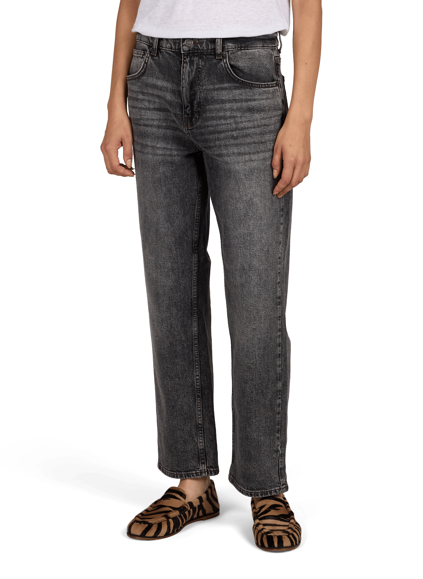 Rechte jeans TOPSHOP Zwart