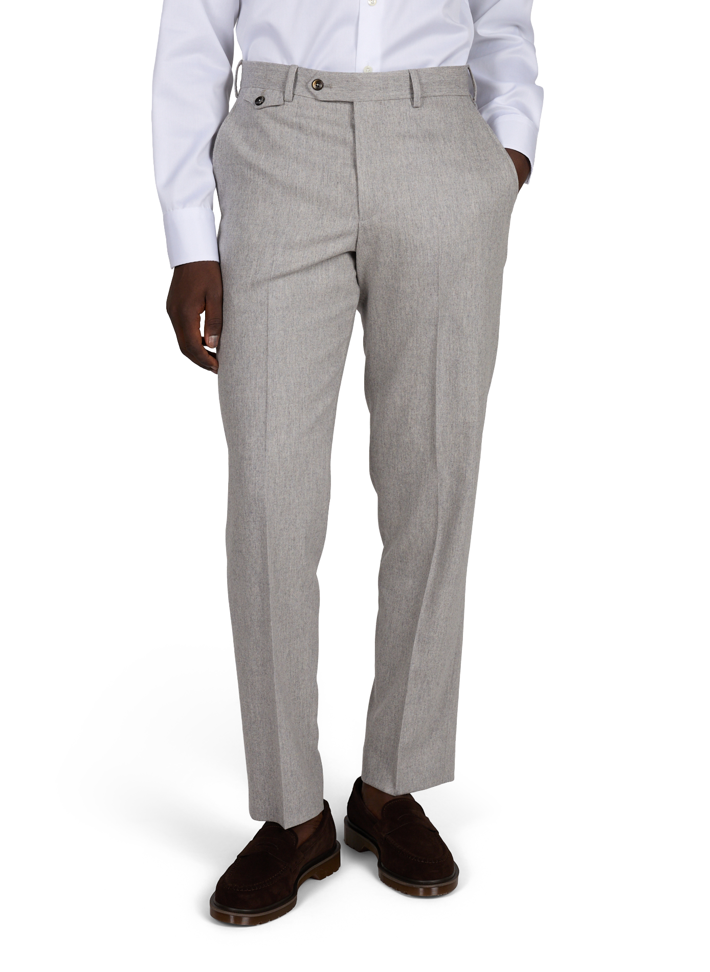 Pantalon à pinces en laine vierge PT01 Gris