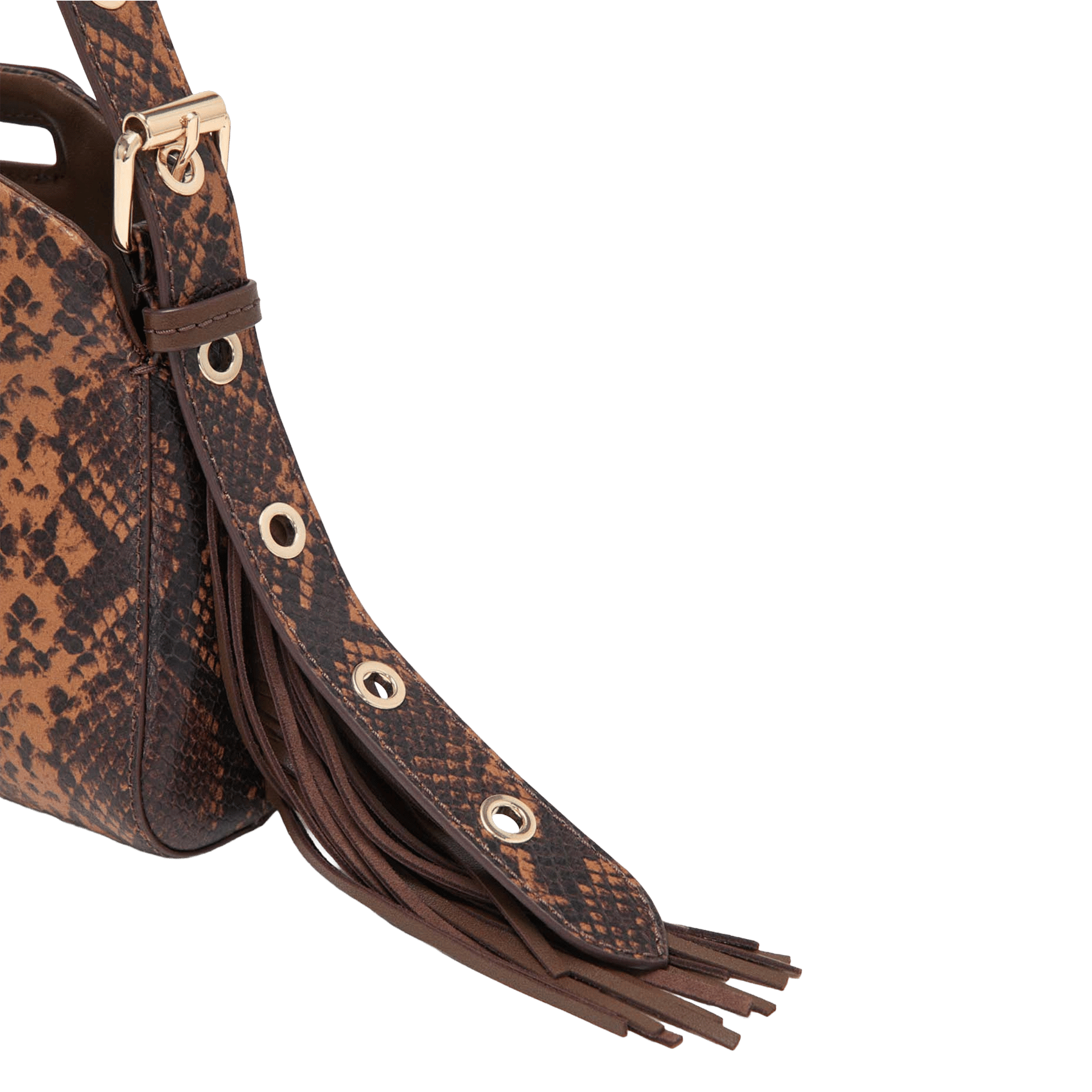 Sac bandoulière python en cuir miss m mini MAJE Marron