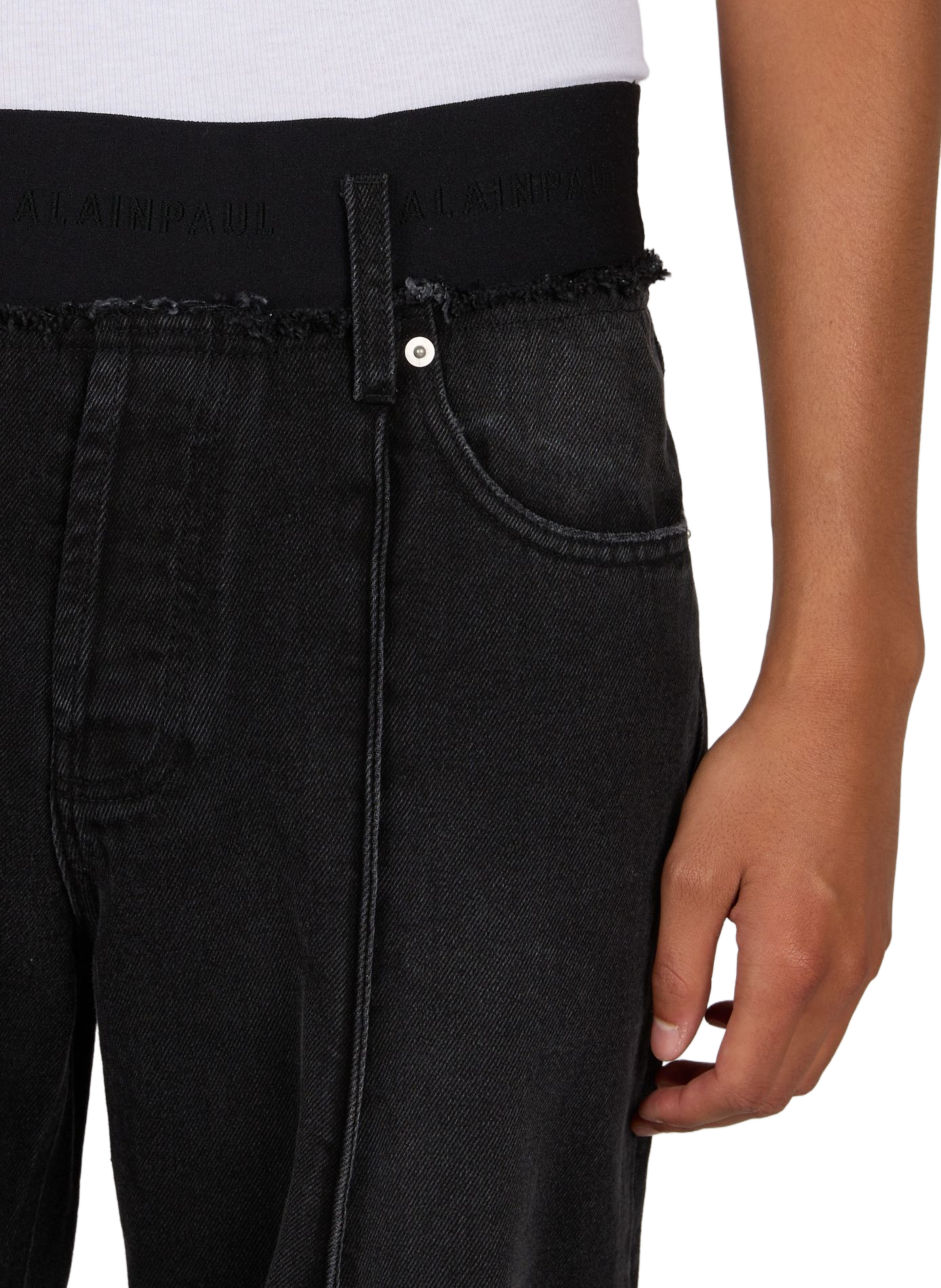 Faded cotton jeans ALAINPAUL Black