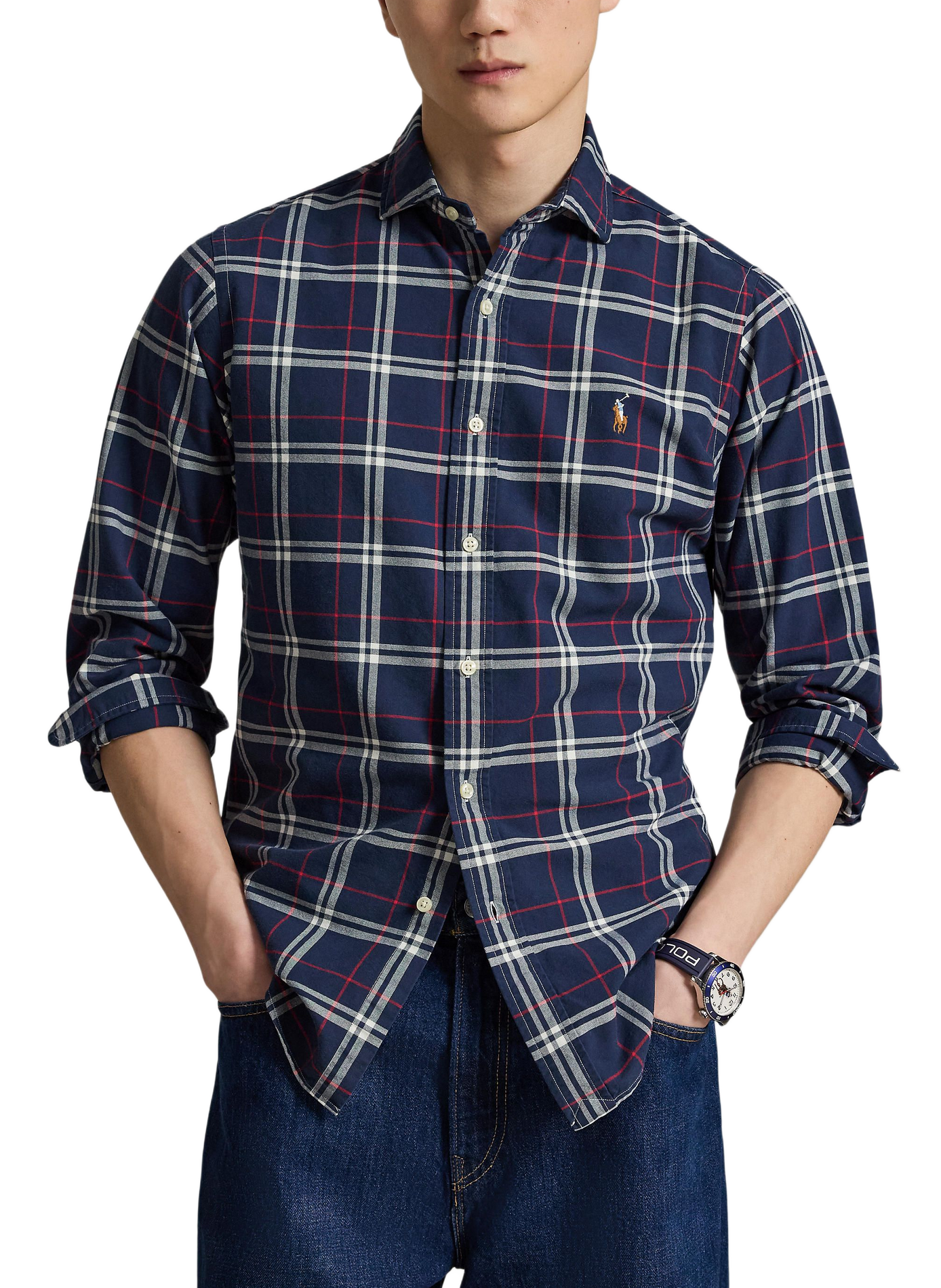 Straight cotton check shirt POLO RALPH LAUREN Blue