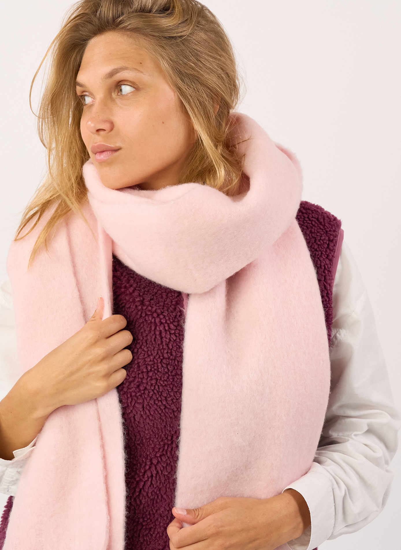 Echarpe en laine large BILLYBELT Rose