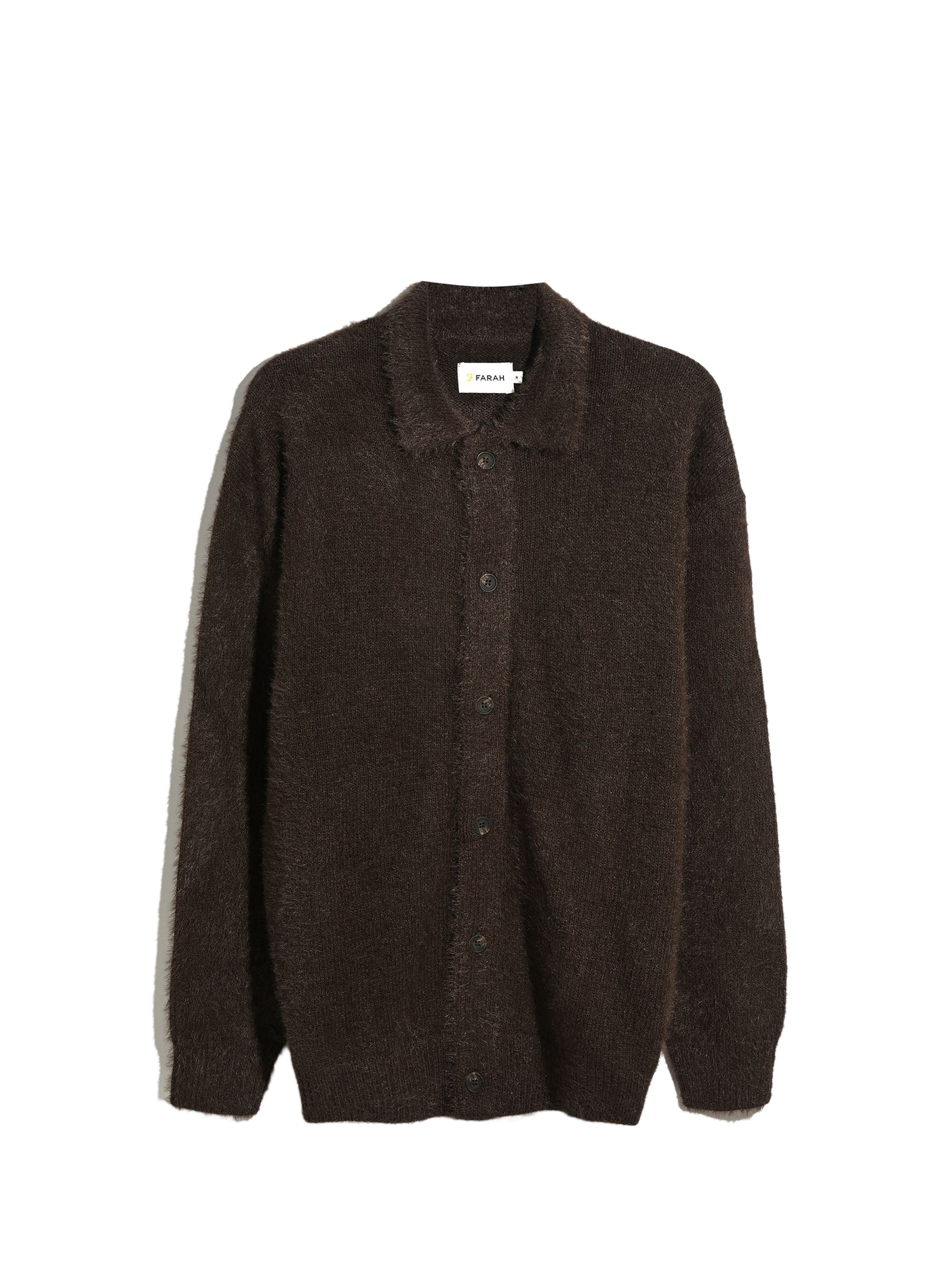 Cardigan droit à manches longues FARAH Marron