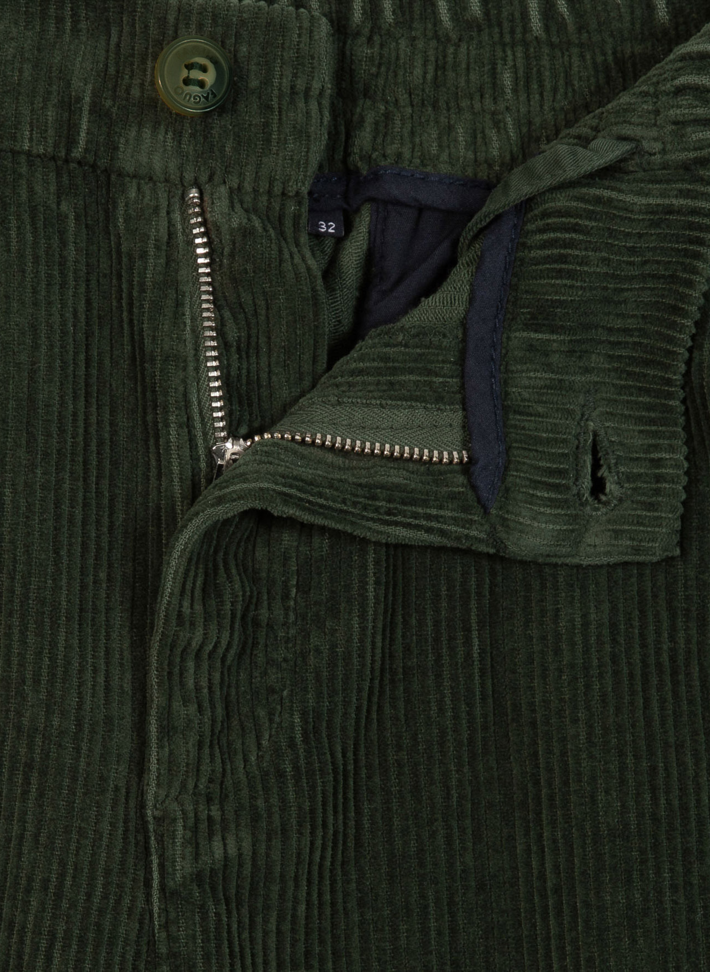Pantalon droit en velours côtelé | Vert FAGUO Homme