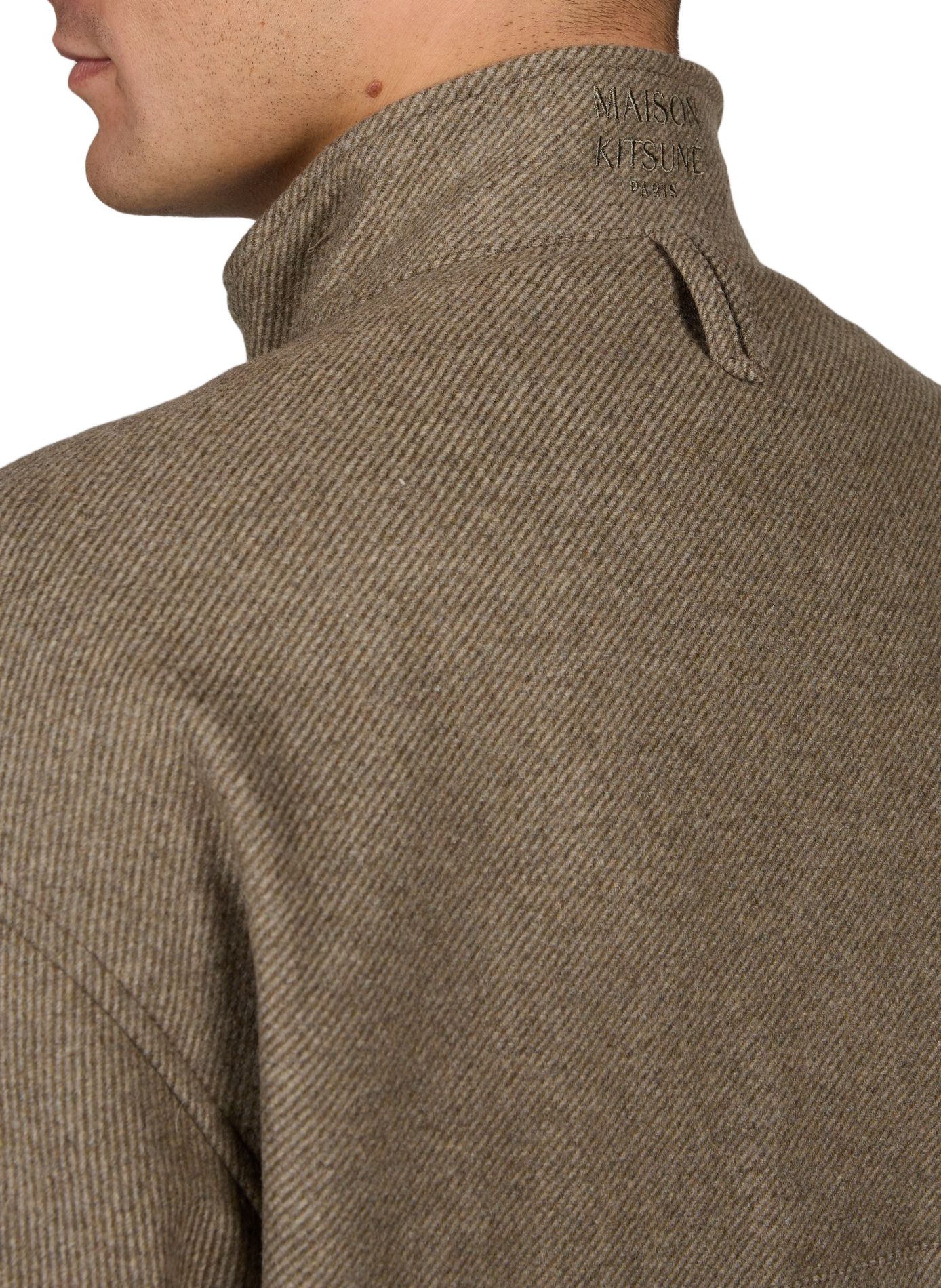 Chaqueta con cuello alto de lana mezclada MAISON KITSUNÉ Verde