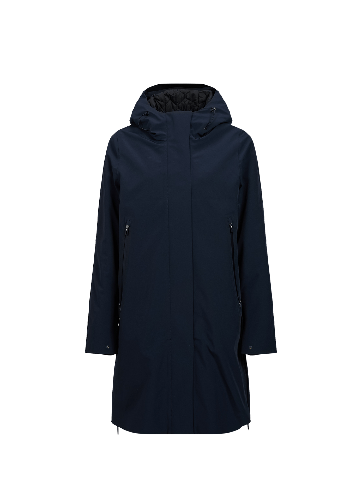 PLANCK long straight hooded parka KRAKATAU Blue